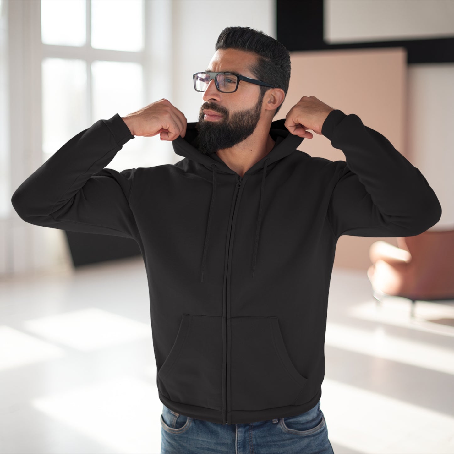 SaiyaGym Unisex Hooded Zip Sweatshirt - Get Over 9000 Gym Motivation