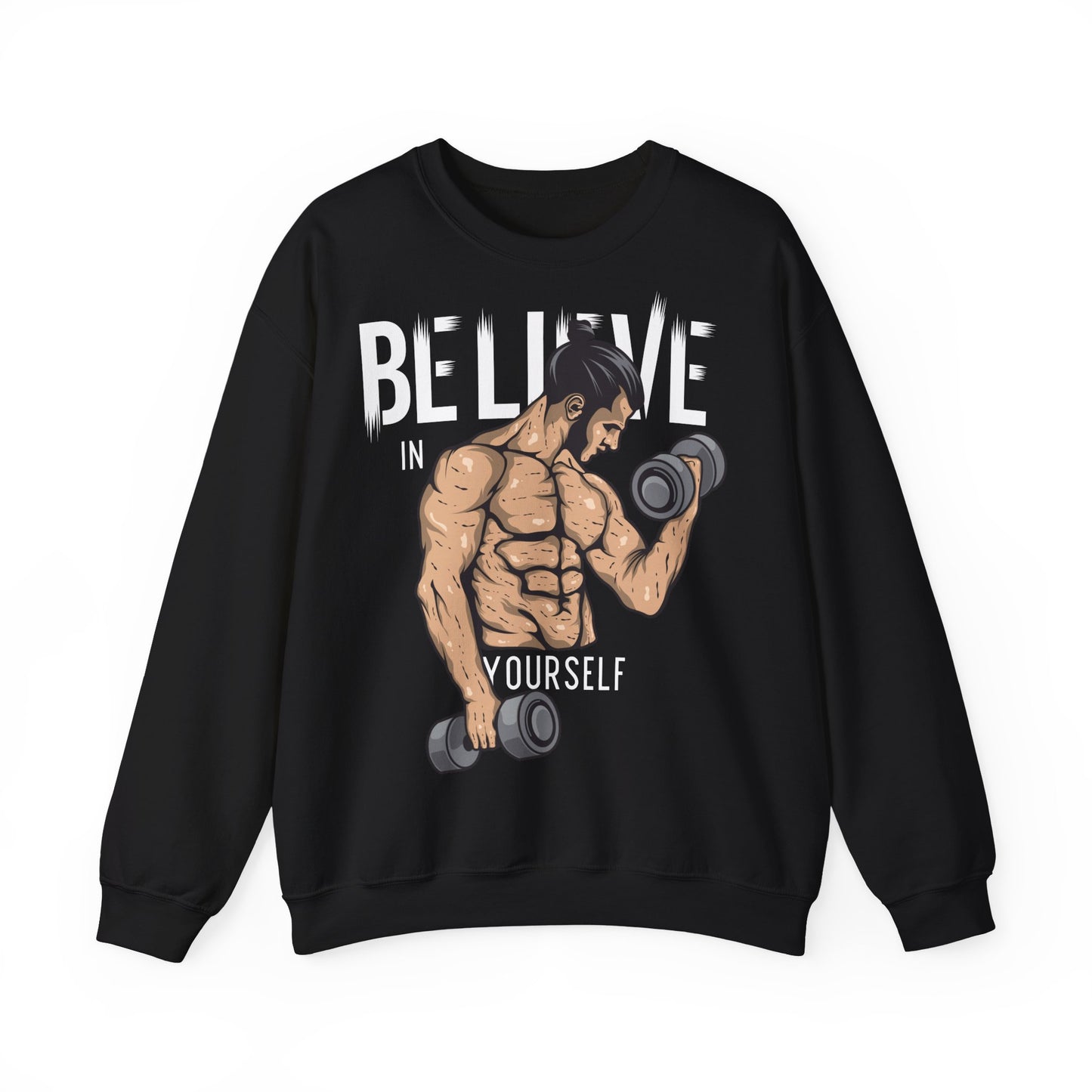 Motivational Unisex Heavy Blend™ Crewneck Sweatshirt - "Believe in Yourself" Gym Apparel