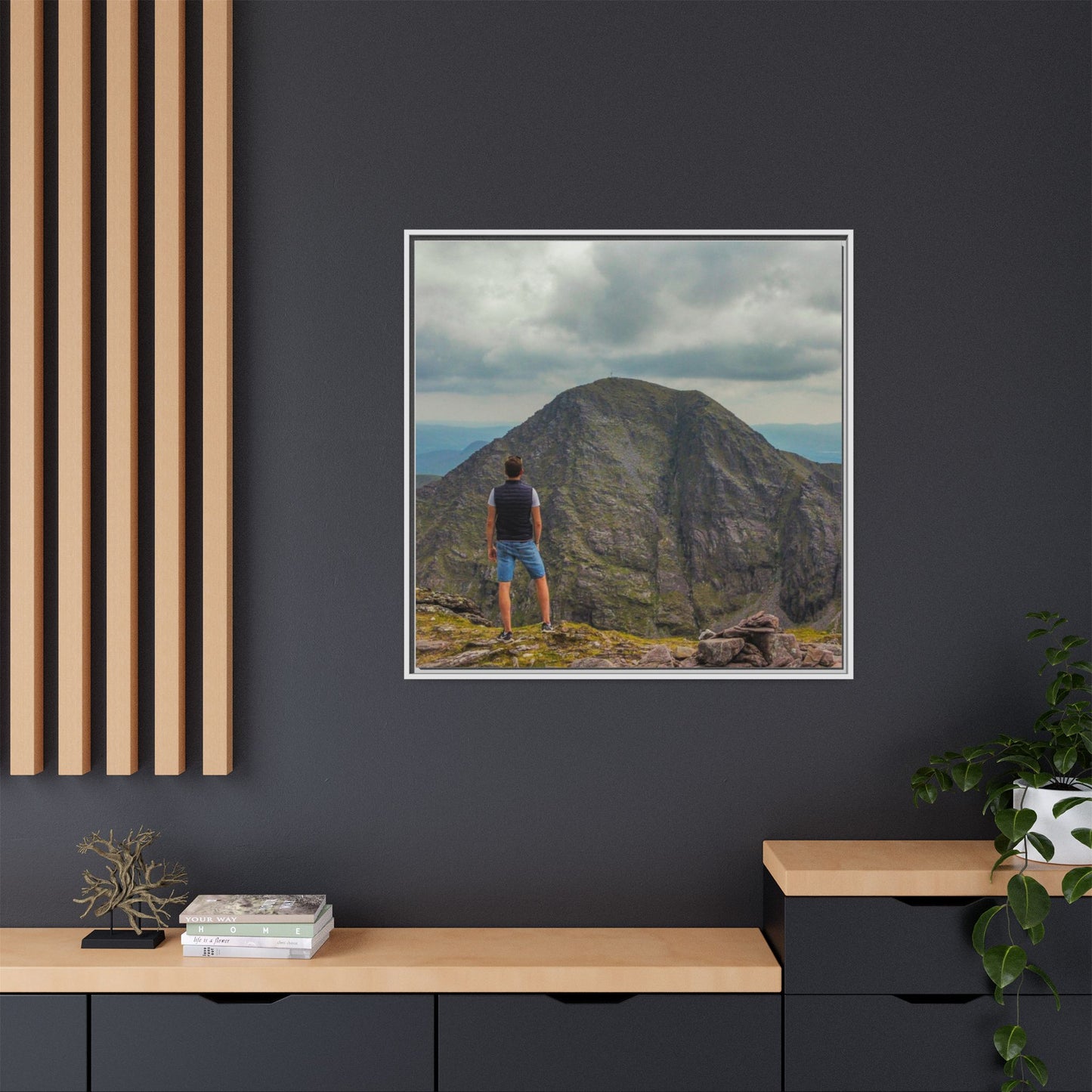 Cross On Top Matte Canvas, Framed (Multi-color)