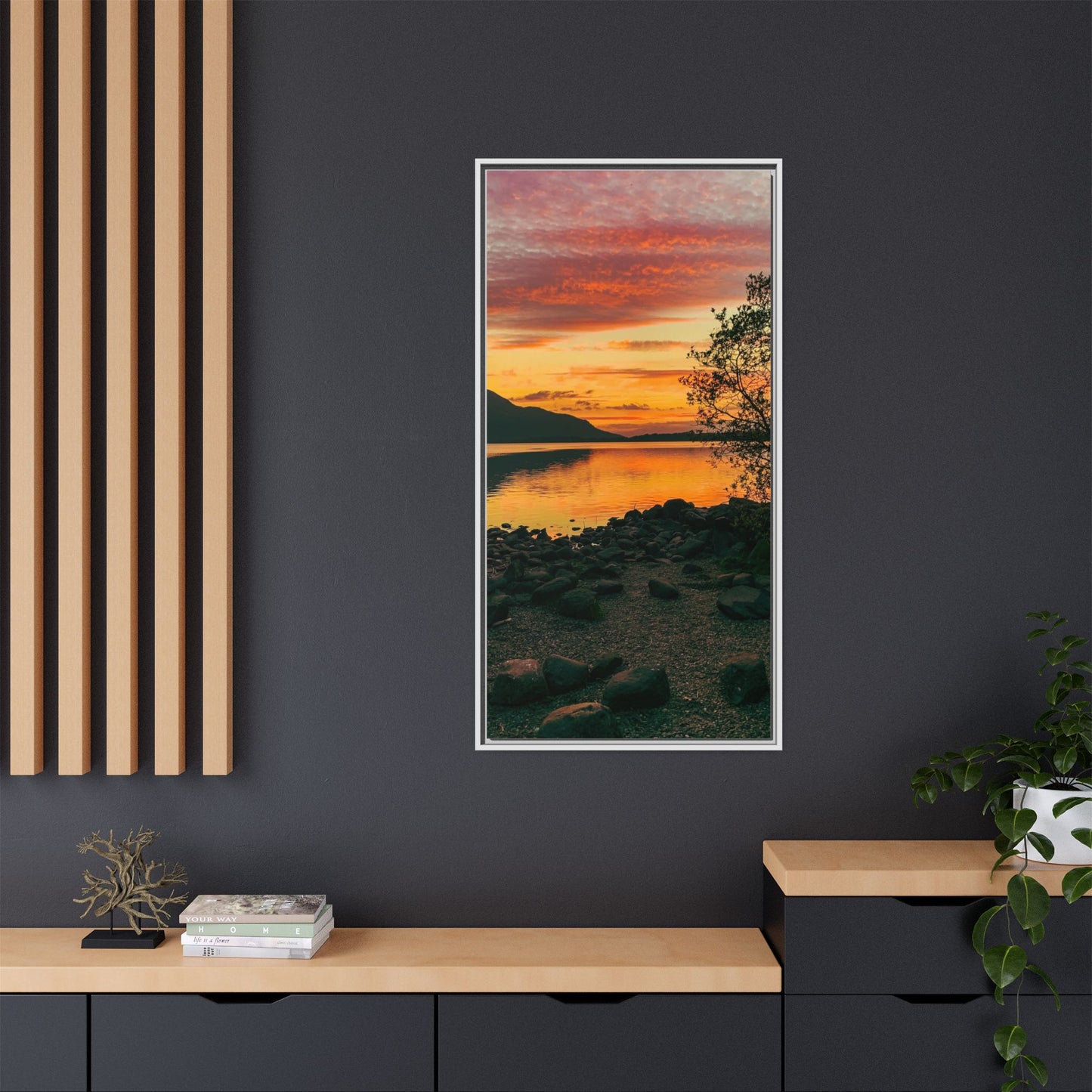 Sunset in Kerry Matte Canvas, Framed (Multi-color)