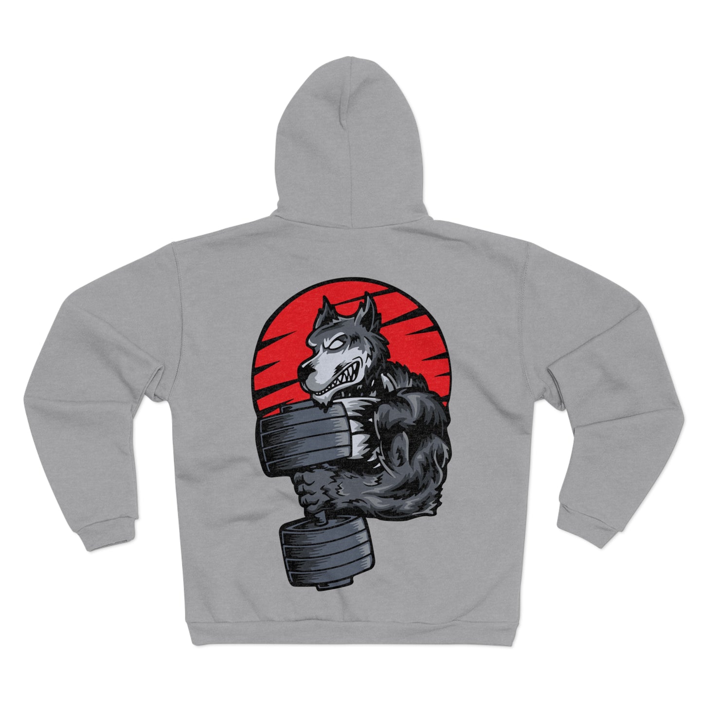 Gym Wolf Unisex Hooded Zip Sweatshirt - Bold Fitness Graphic Hoodie