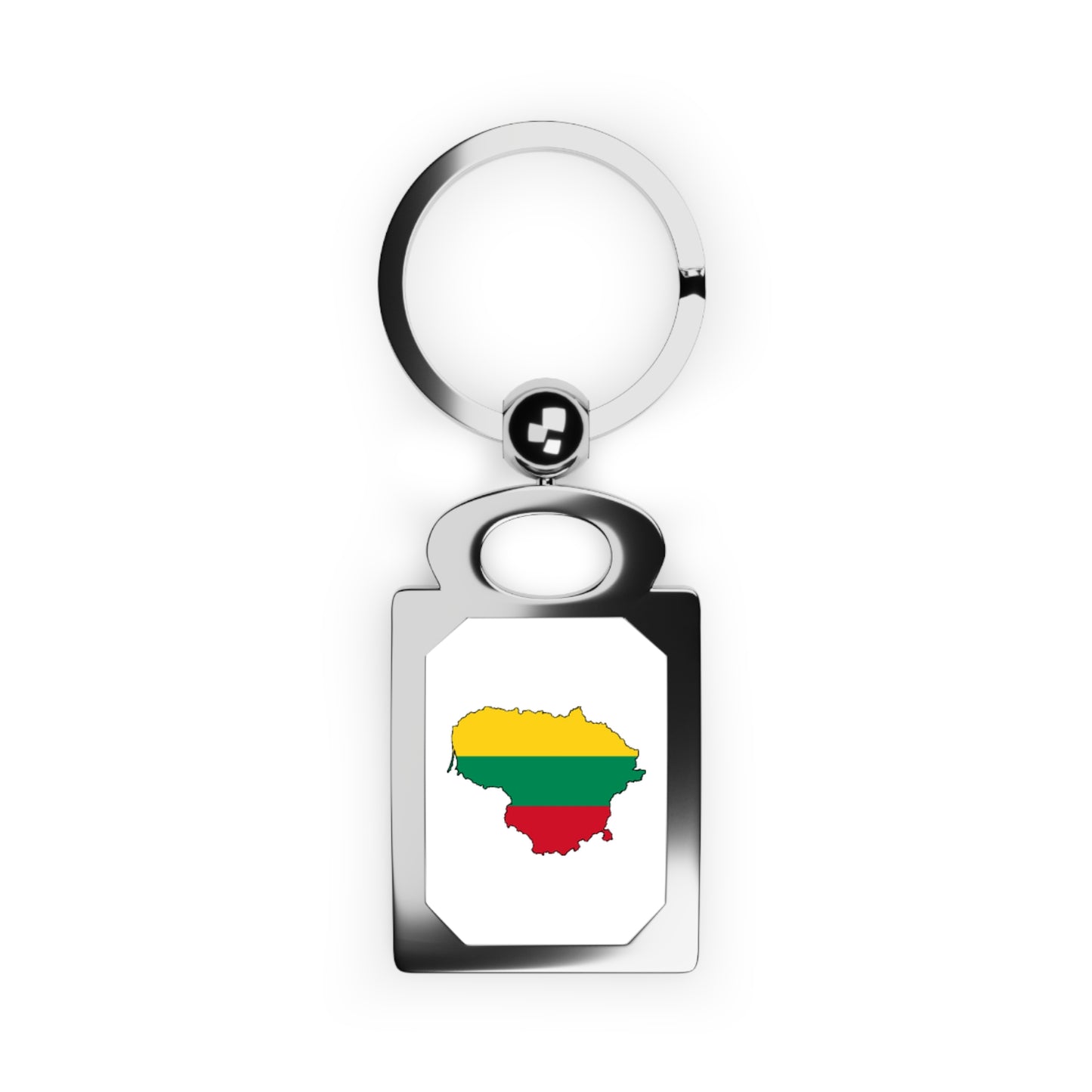 Personalized Rectangle Photo Keyring with Lithuania Flag Design - Perfect Gift for Travelers and Souvenir Lovers