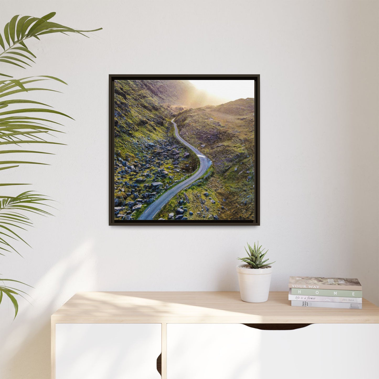 Valley Road Matte Canvas, Framed (Multi-color)