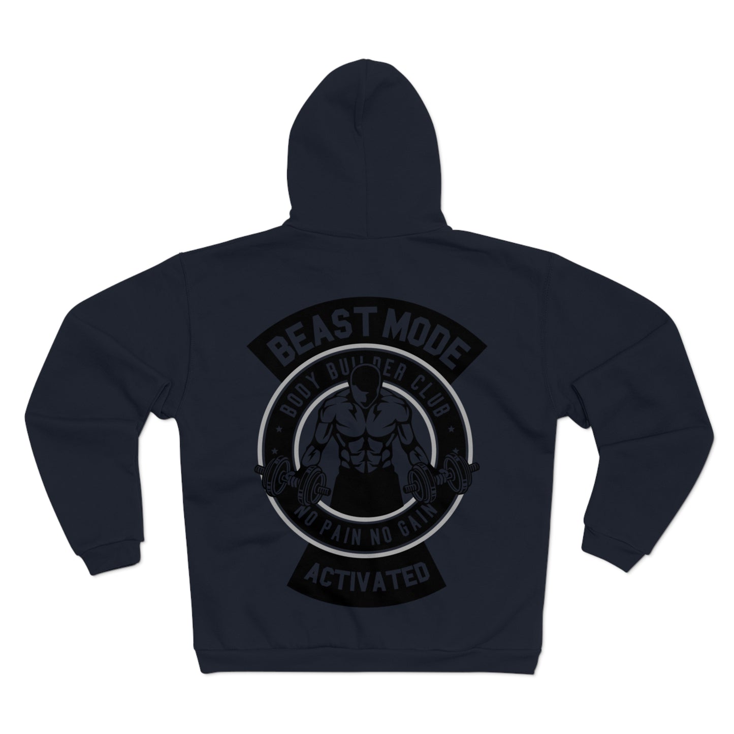 Beast Mode Unisex Hooded Zip Sweatshirt- Body Builder Club Motivation