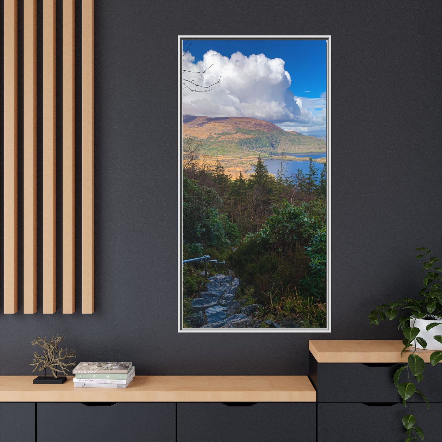 Torc Trail Stairs Matte Canvas, Framed (Multi-color)