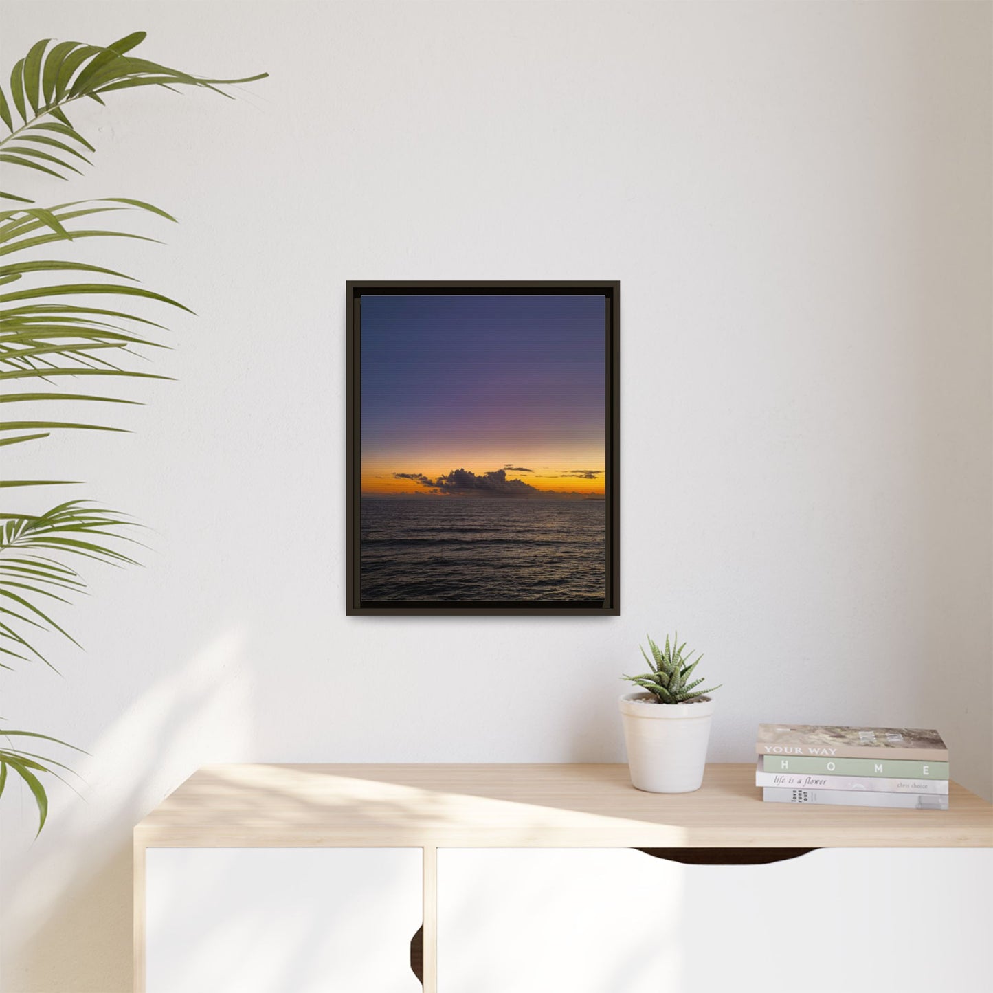 Sunset in Ocean 2 Matte Canvas, Framed (Multi-color)