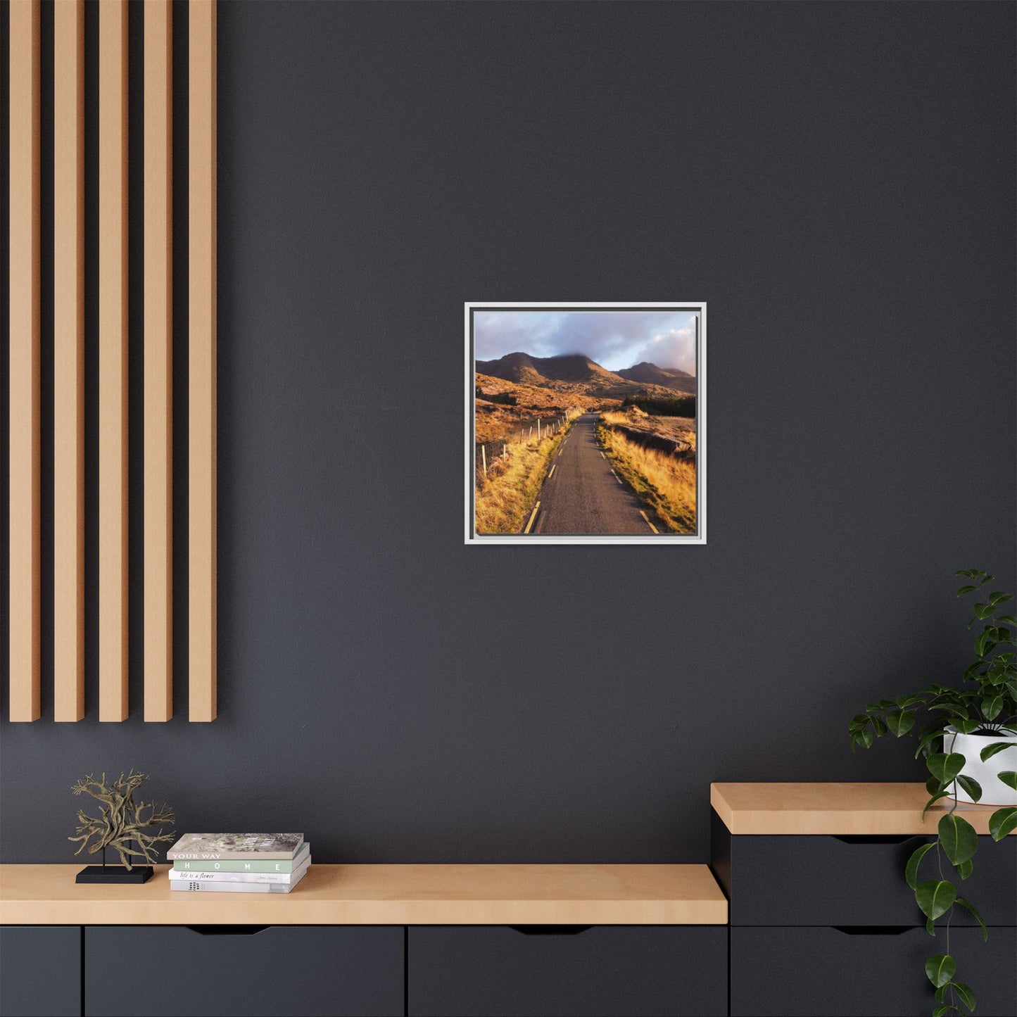 Sunset Road Matte Canvas, Framed (Multi-color)