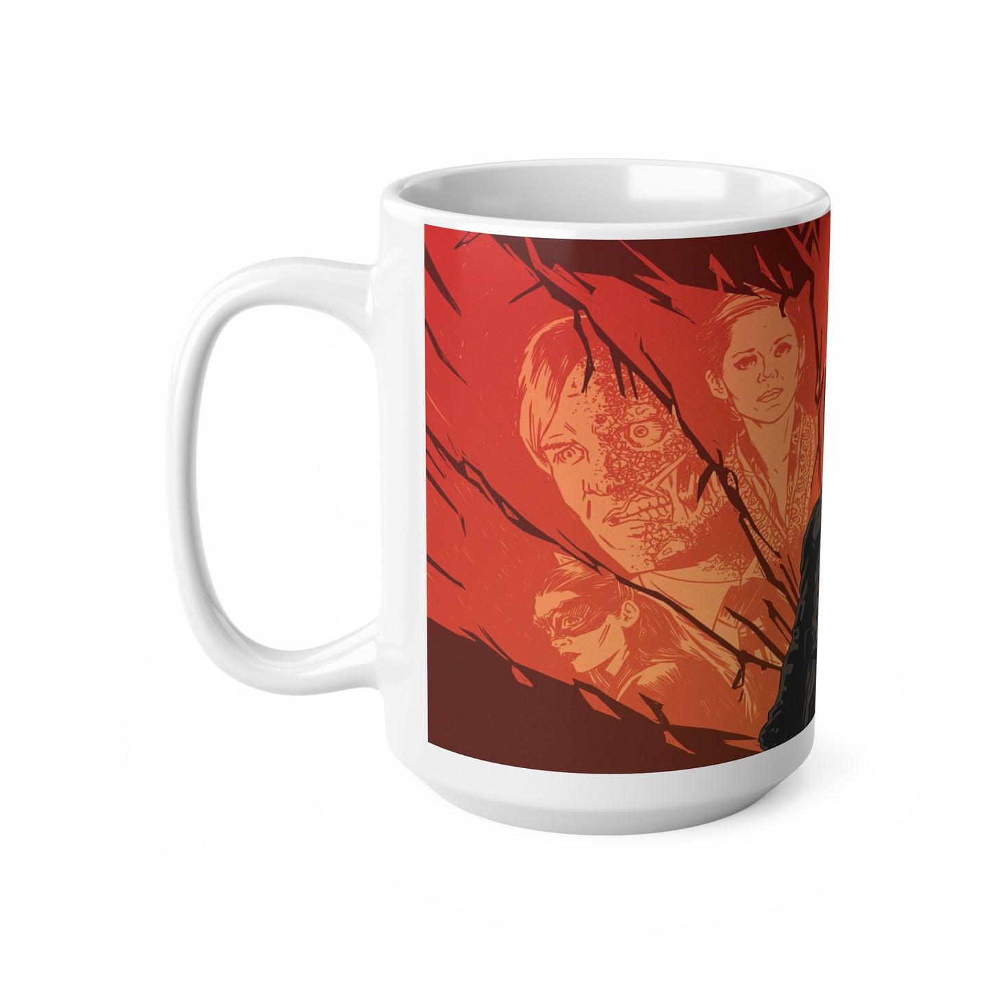 Heroic Ceramic Coffee Cups - 11oz & 15oz, Batman-Inspired Design for Coffee Lovers