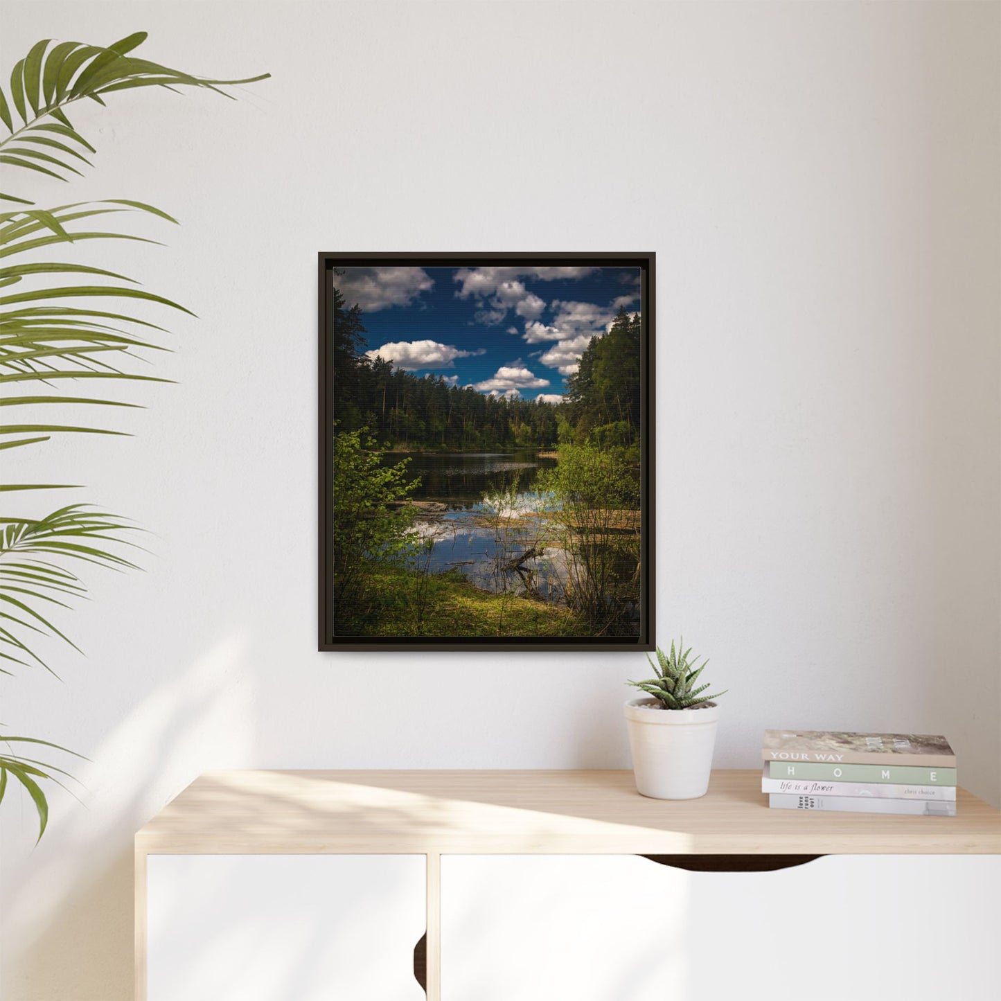 Vilnius Lake Matte Canvas, Framed (Multi-color)