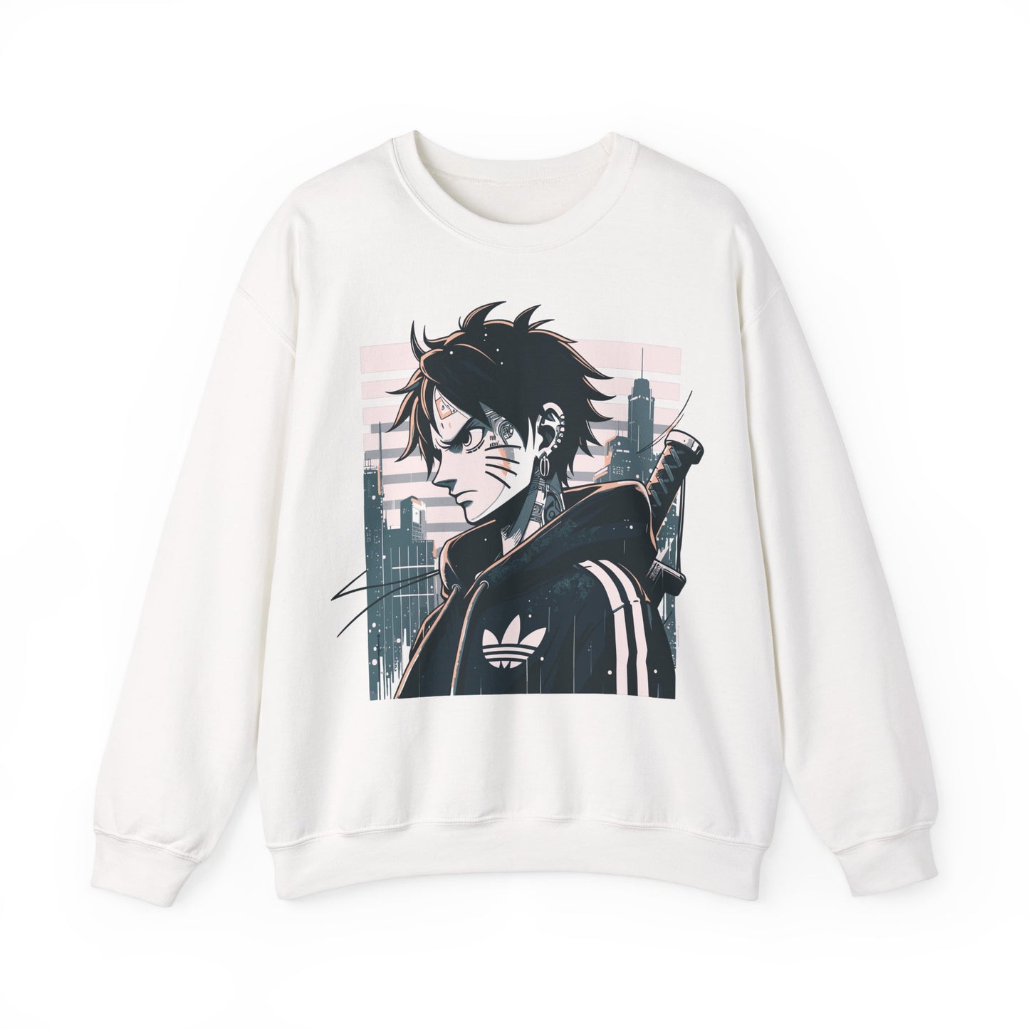 Urban Anime Graphic Crewneck Sweatshirt for Casual Style