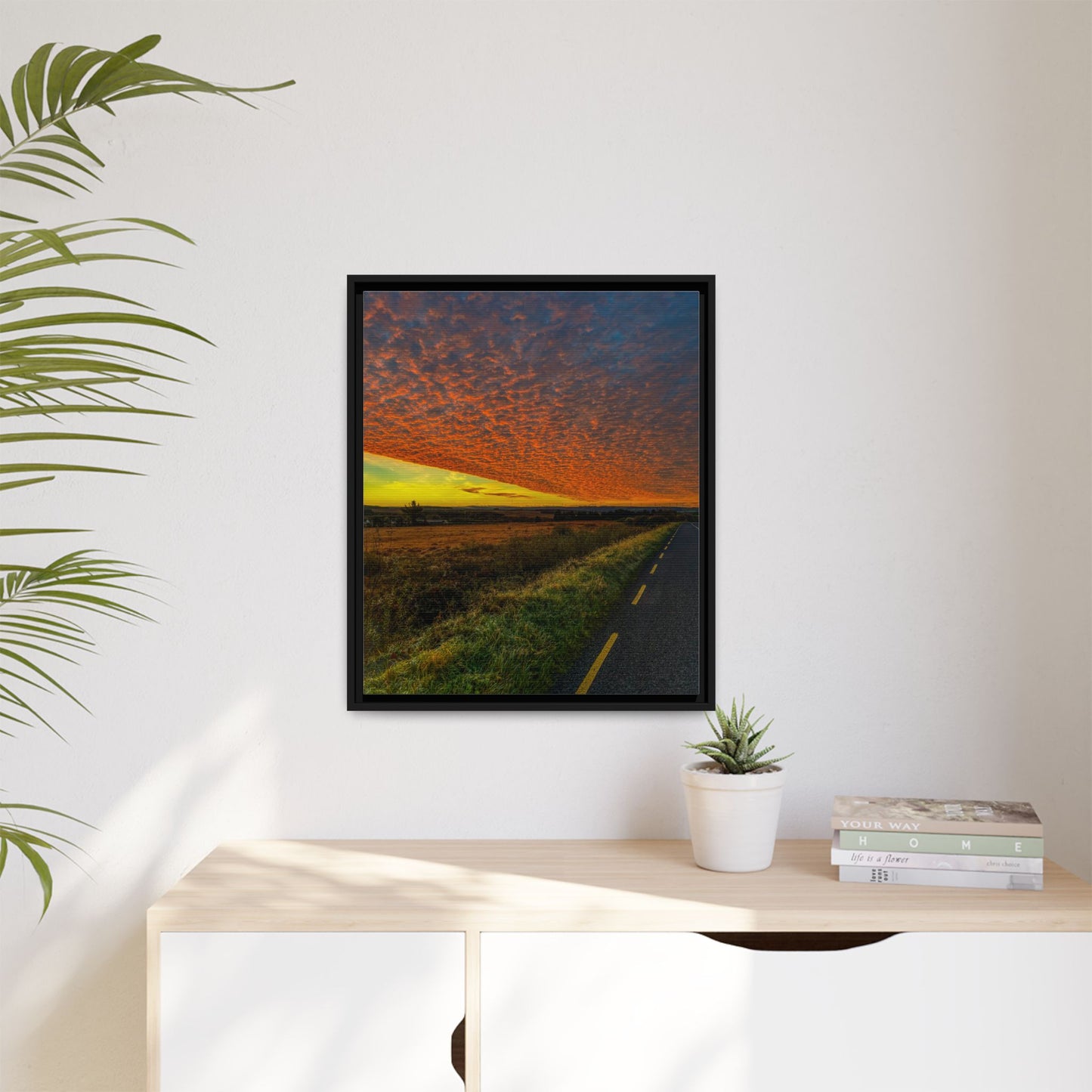 Cloudy Sunset Matte Canvas, Framed (Multi-color)