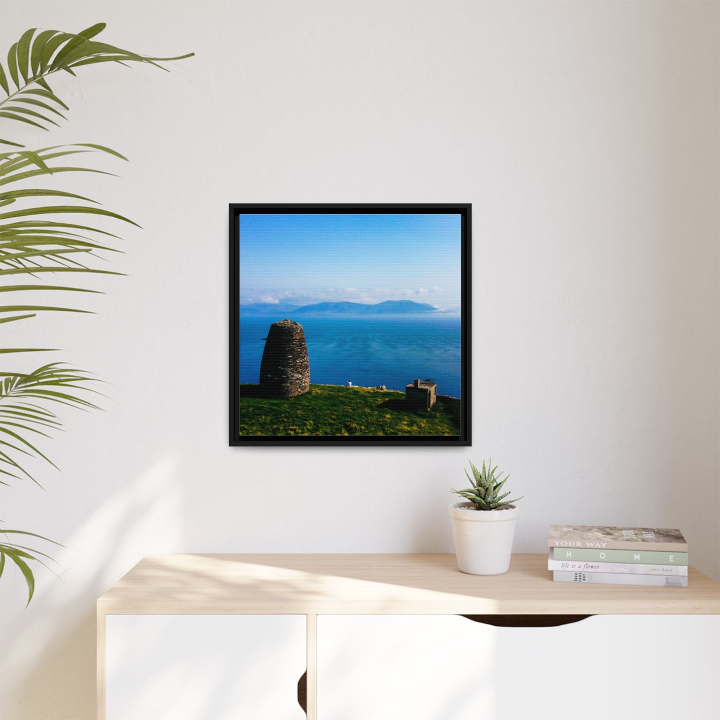 Ask Tower Matte Canvas, Framed (Multi-color)