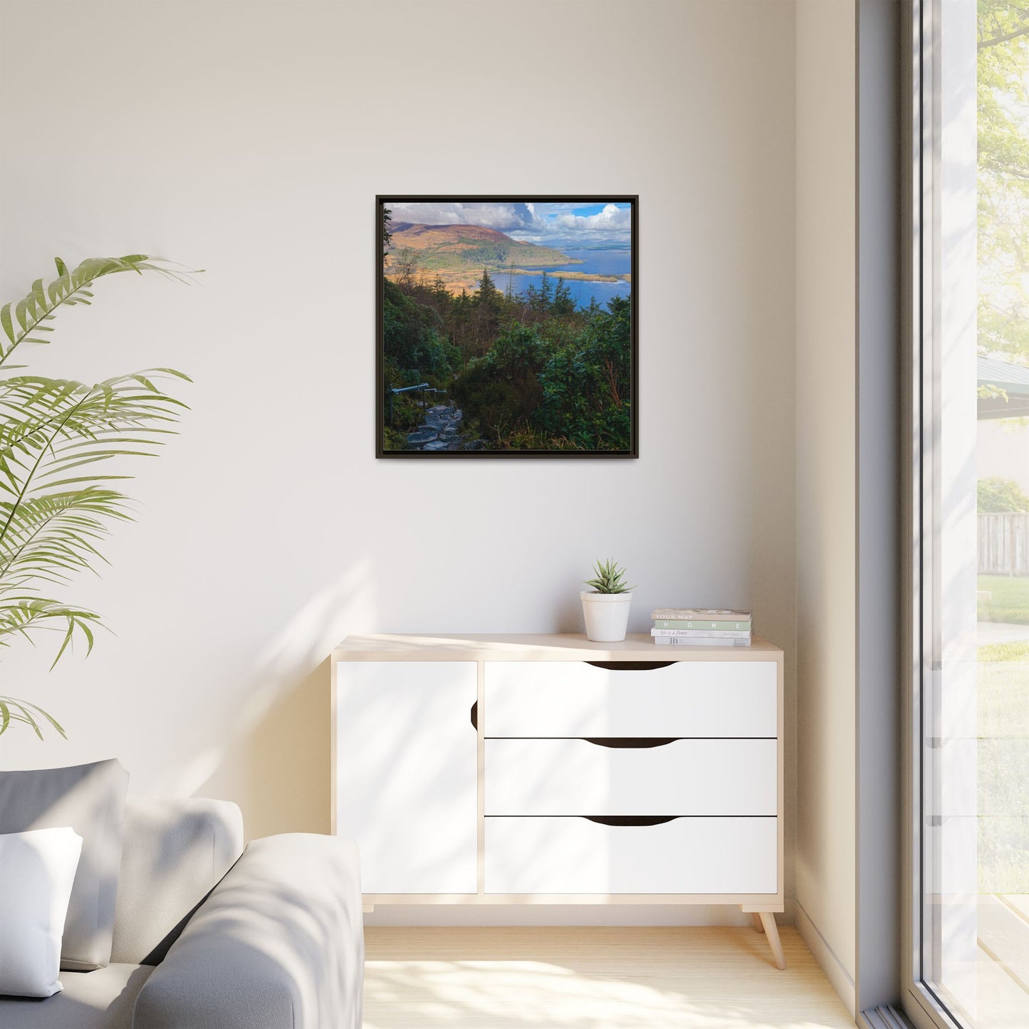 Torc Trail Stairs Matte Canvas, Framed (Multi-color)