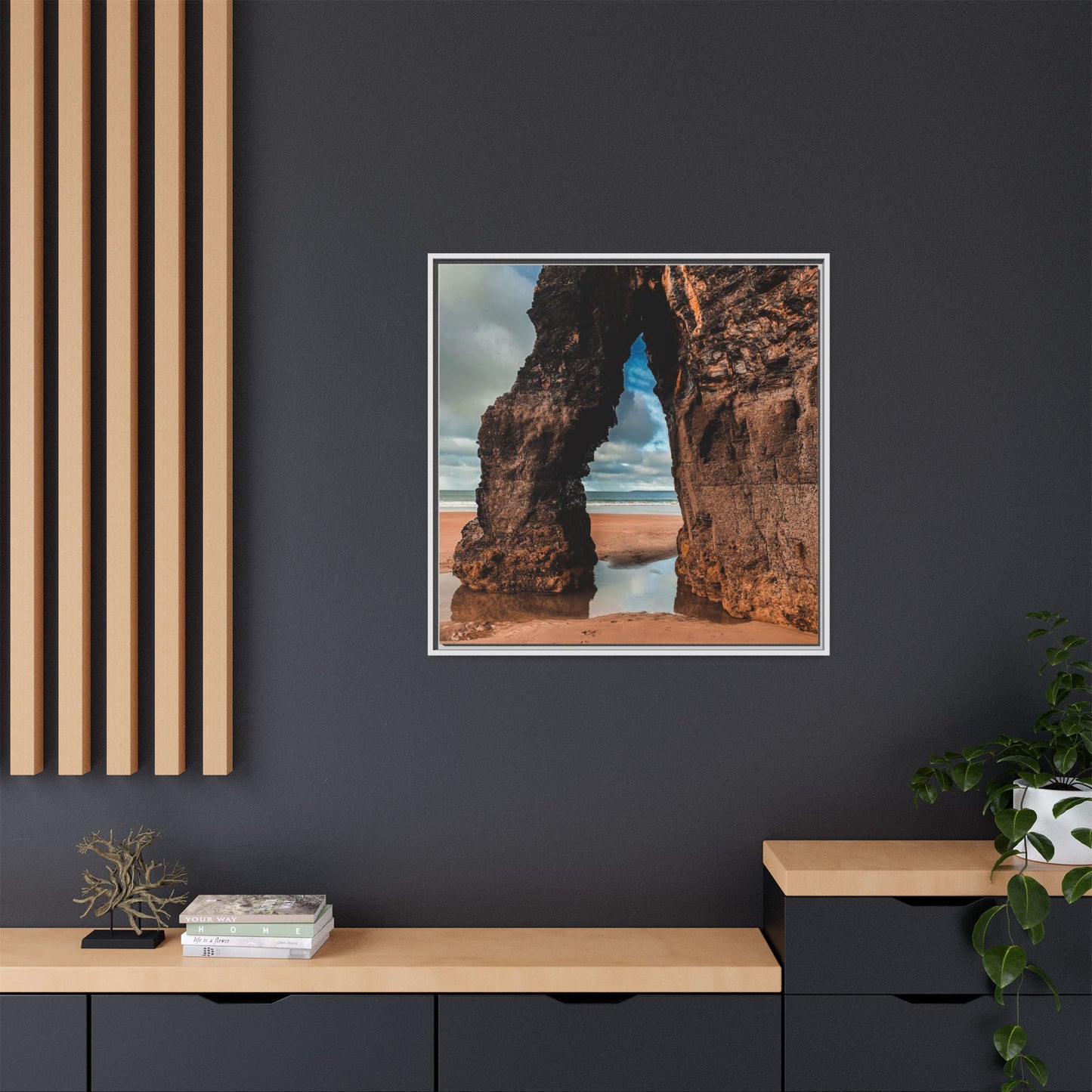 Ballybunion Cliff Matte Canvas, Framed (Multi-color)