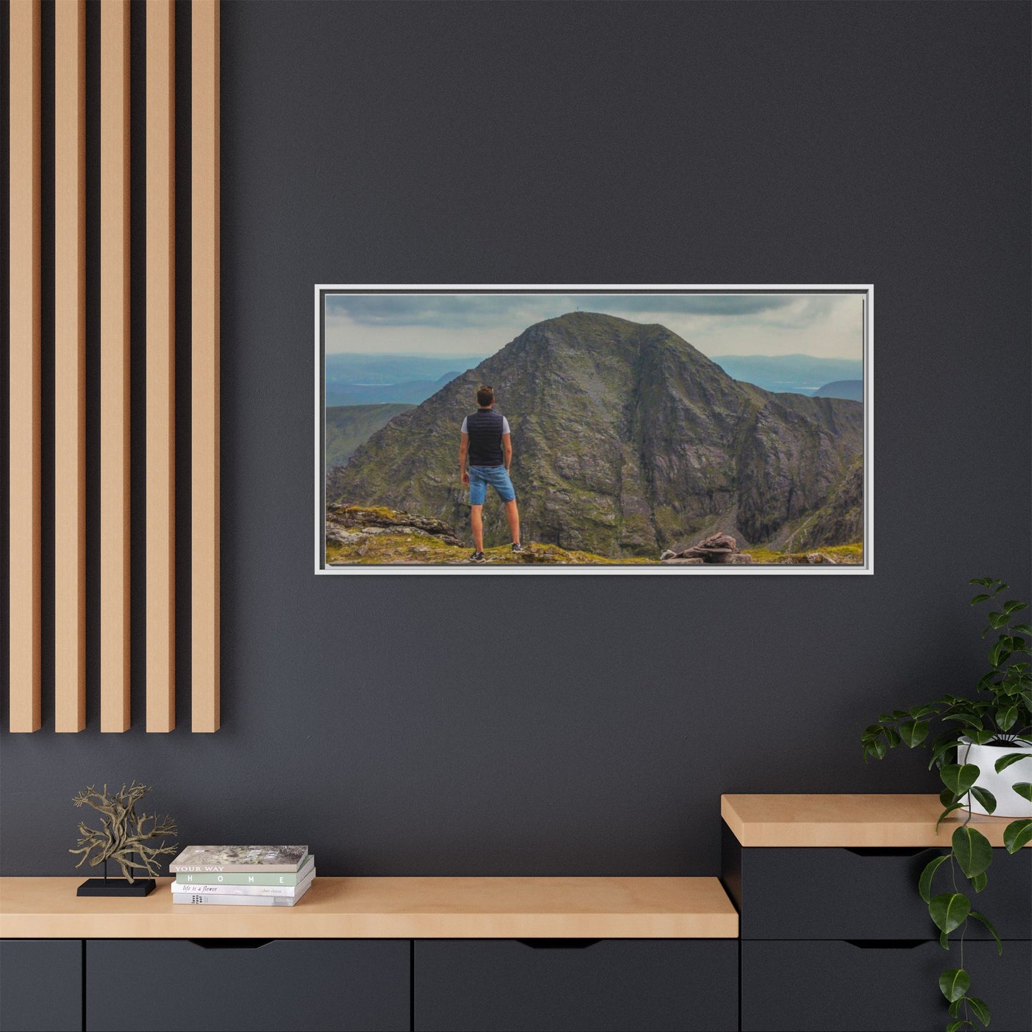 Cross On Top Matte Canvas, Framed (Multi-color)