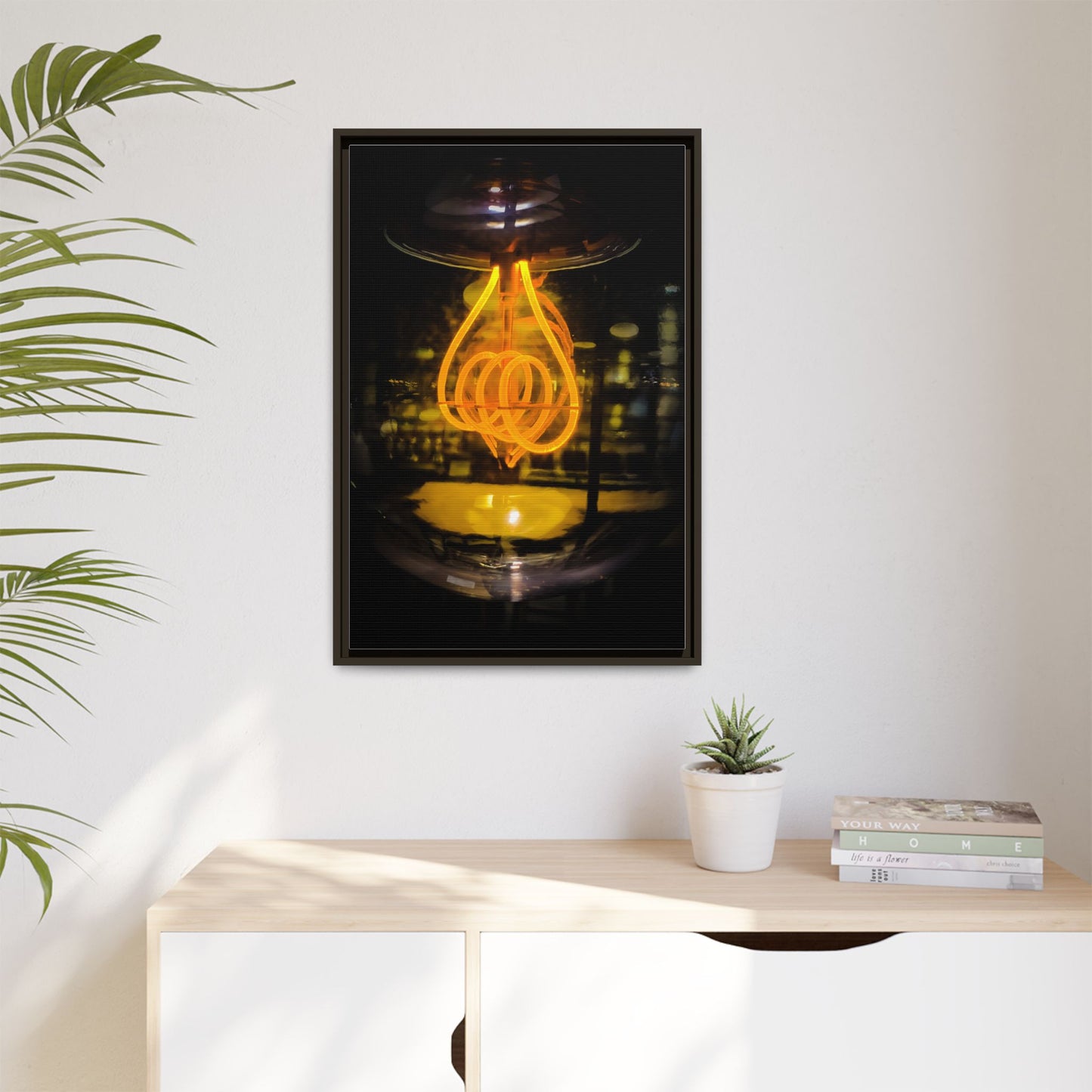 Bulb Matte Canvas, Framed (Multi-color)