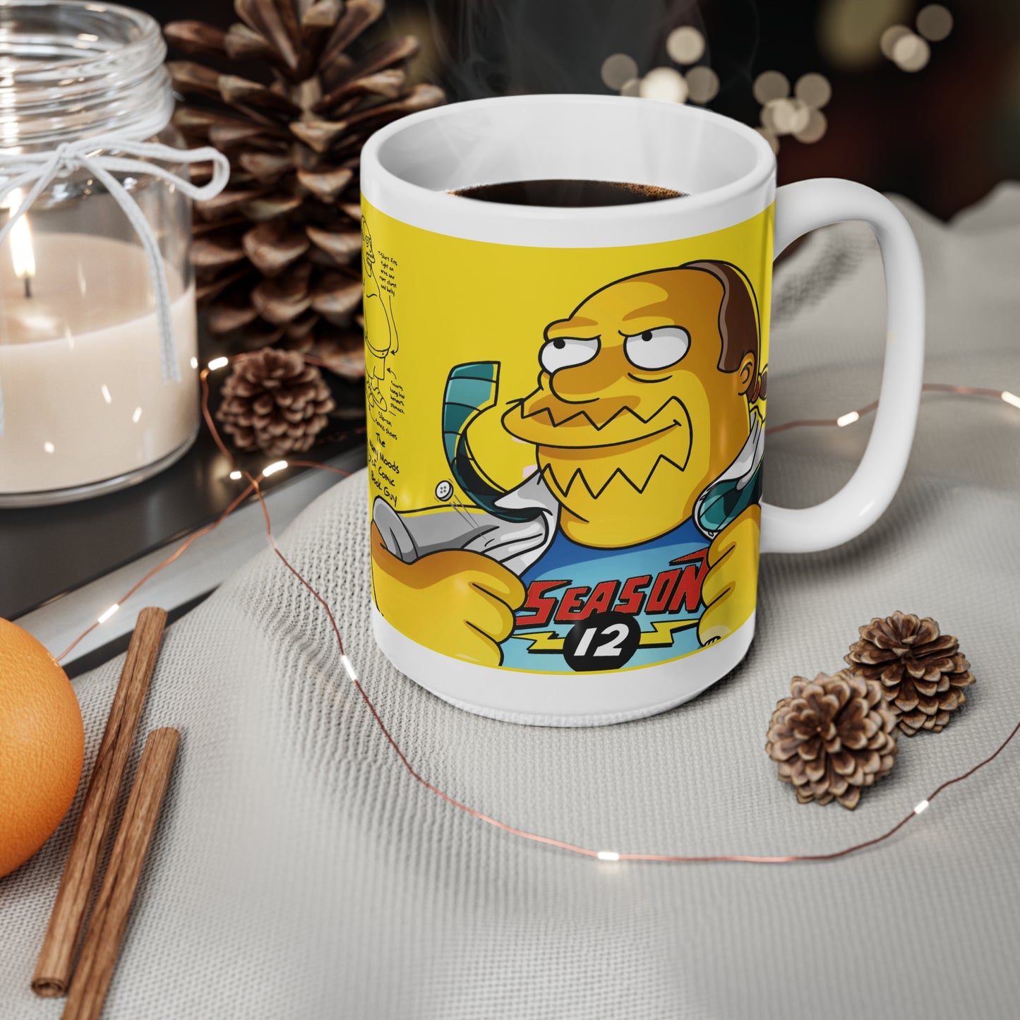 Vibrant Ceramic Coffee Cups - Comic Book Guy Moods Collection, 11oz & 15oz