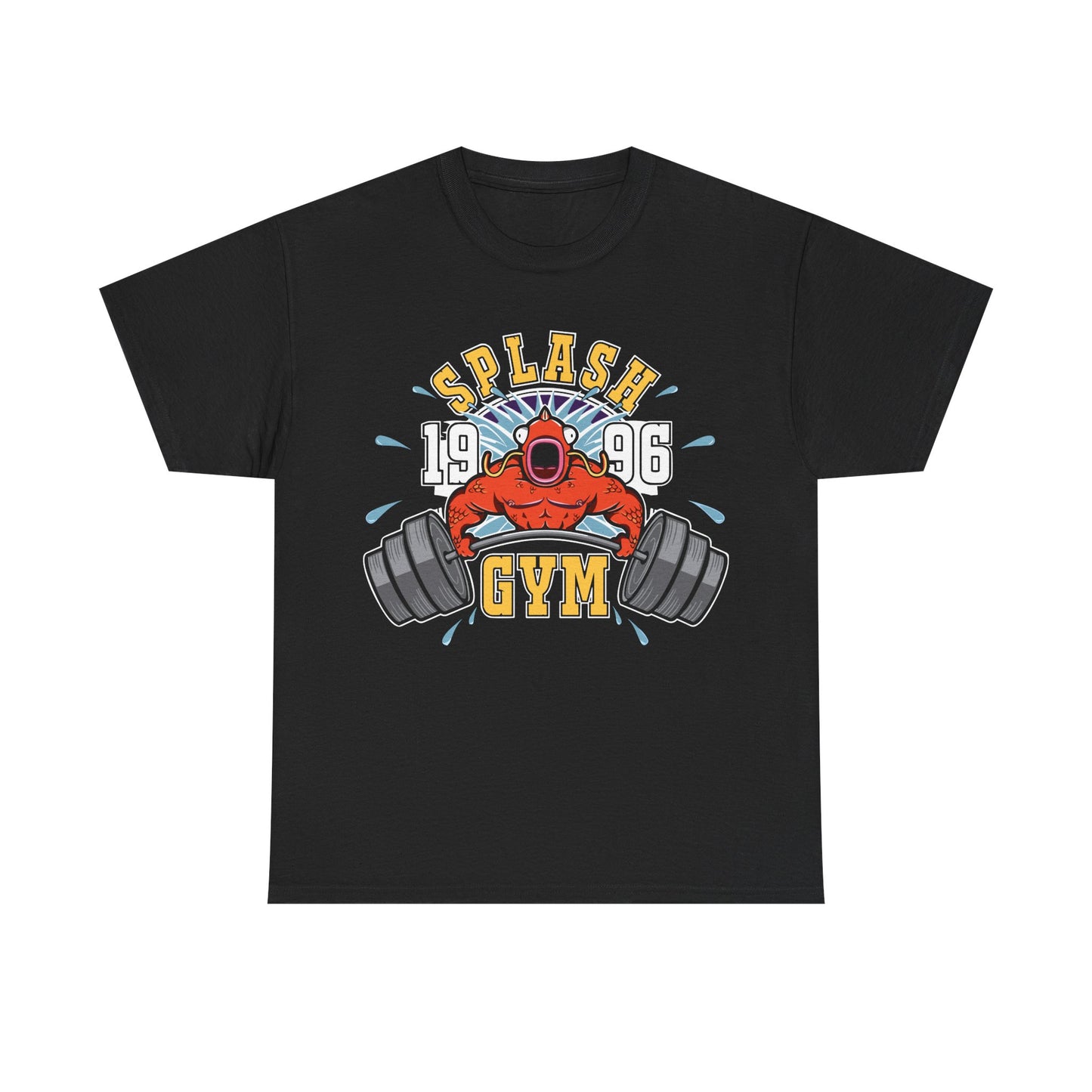 Splash Gym Unisex Heavy Cotton Tee - Perfect for Fitness Enthusiasts Black