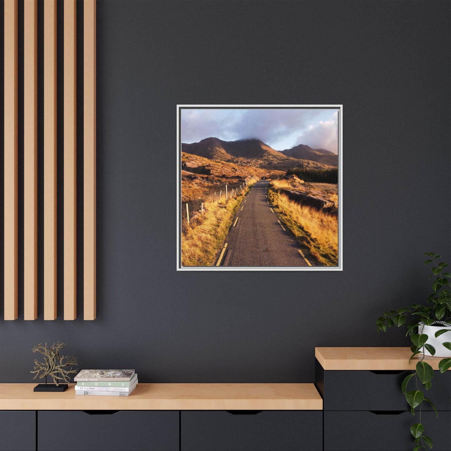 Sunset Road Matte Canvas, Framed (Multi-color)
