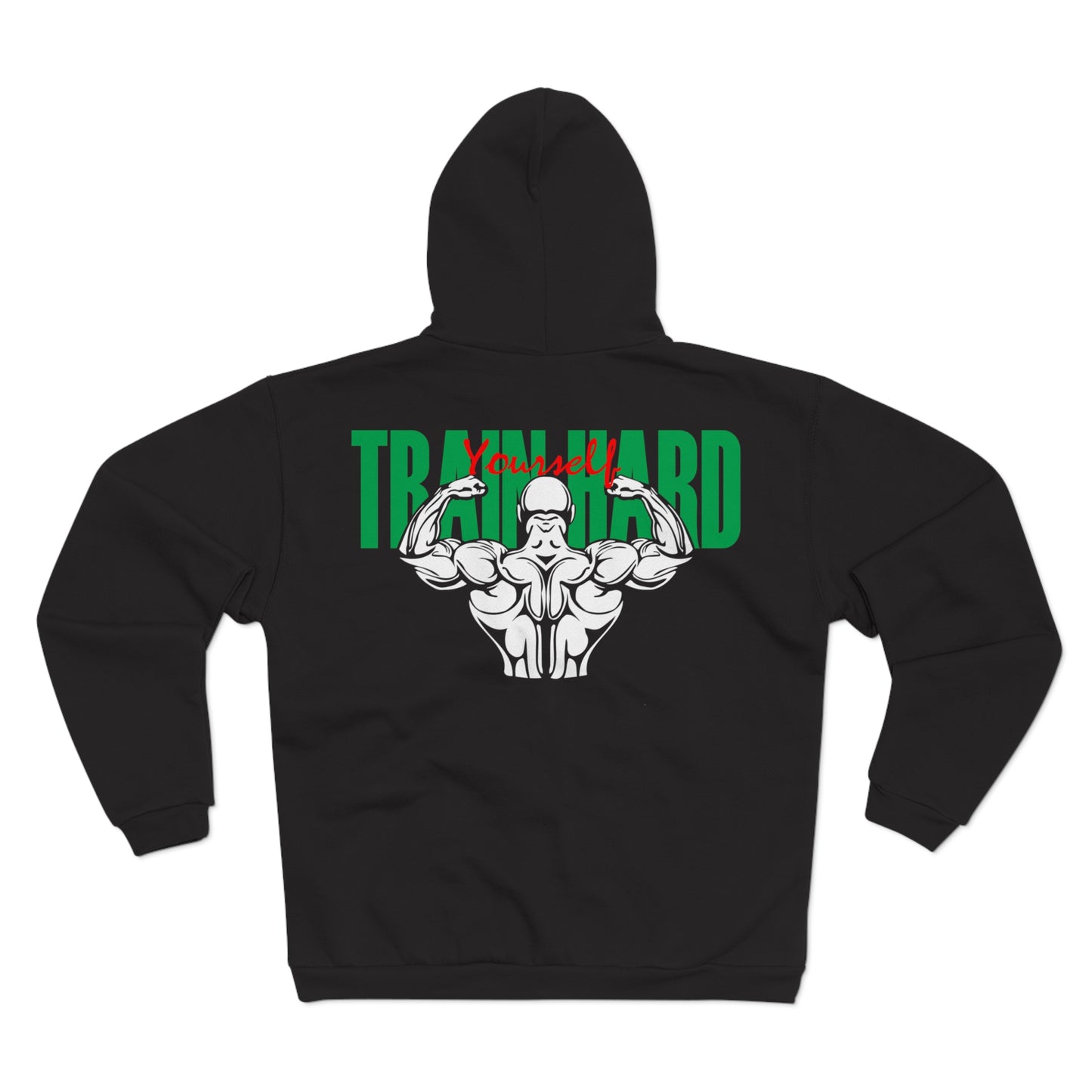 Unisex Zip Sweatshirt - Train Hard Fitness Hoodie with Motivational Design