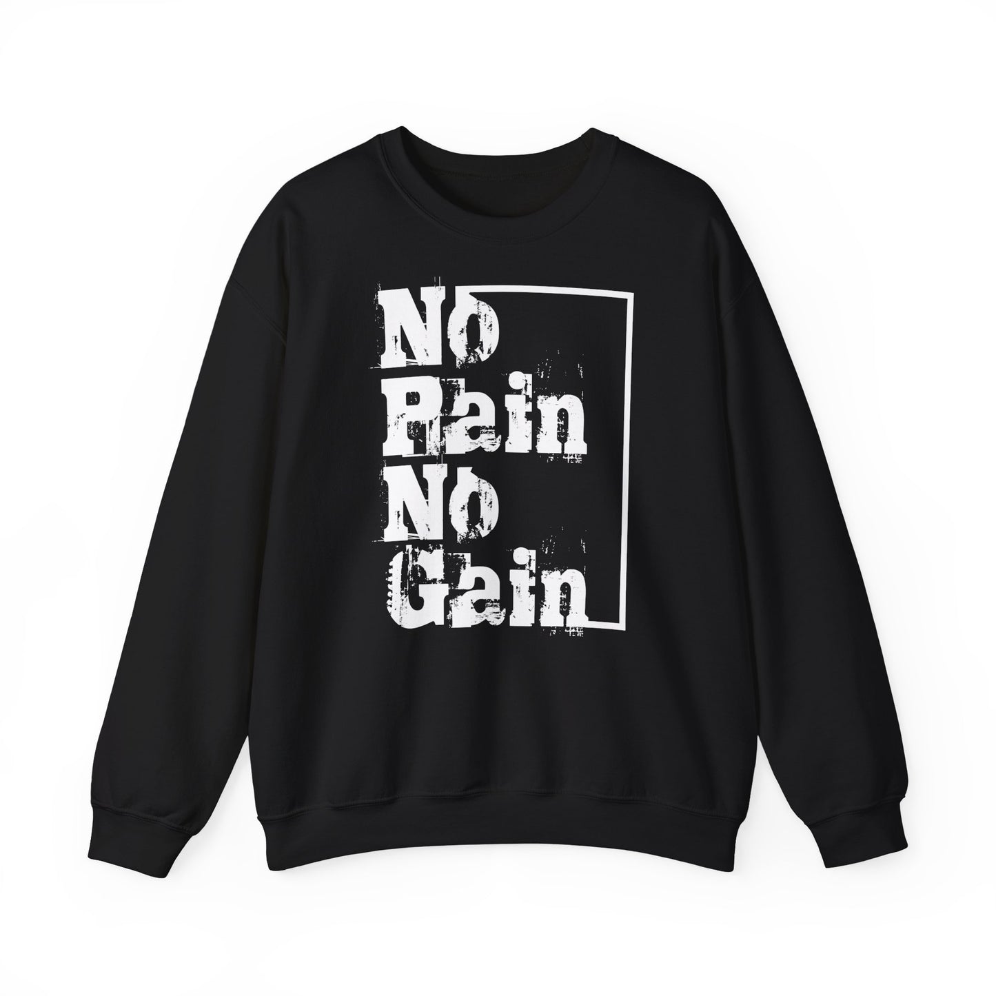 No Rain No Gain Unisex Heavy Blend Crewneck Sweatshirt - Motivational Gym Wear