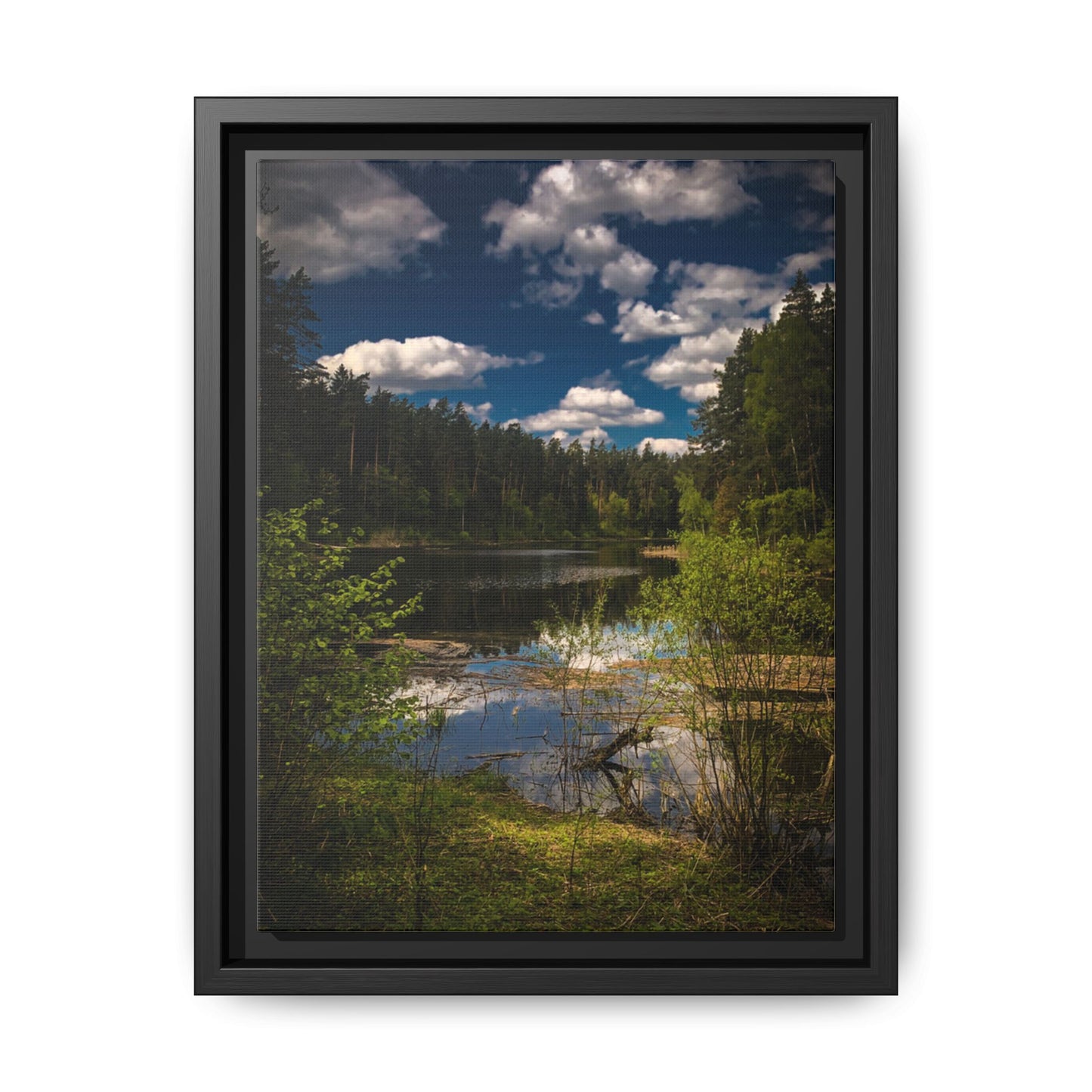 Vilnius Lake Matte Canvas, Framed (Multi-color)