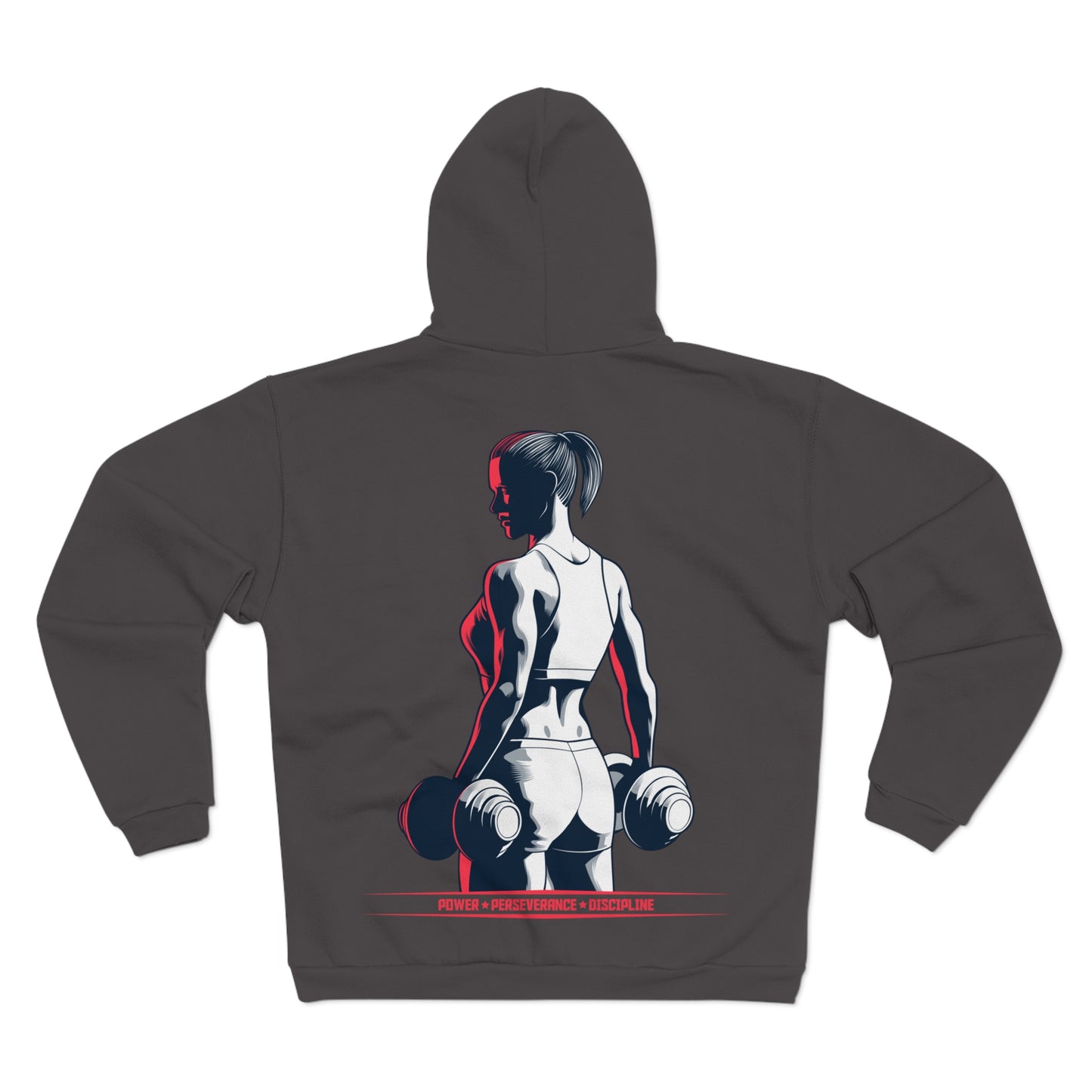 Power & Perseverance Unisex Hooded Zip Sweatshirt - Motivational Fitness Apparel
