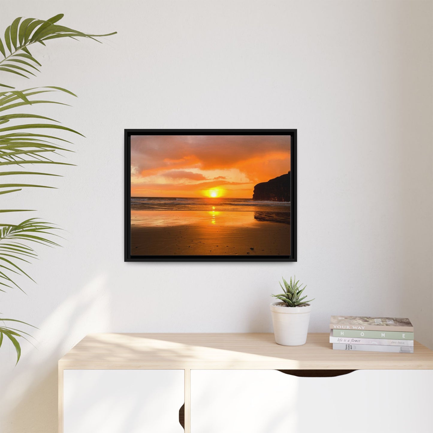 Sunset in Ballybunion Matte Canvas, Framed (Multi-color)
