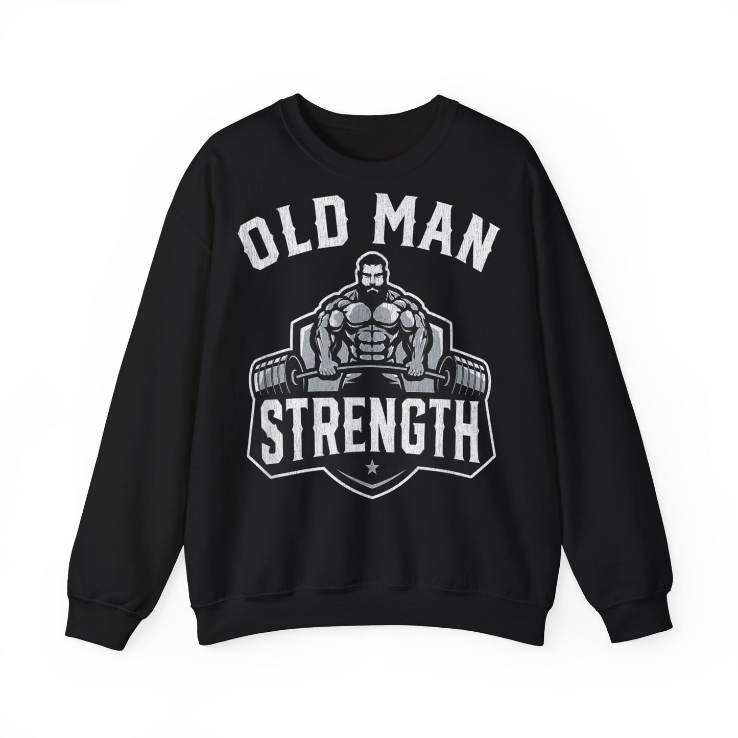 Old Man Strength Crewneck Sweatshirt - Perfect for Fitness Enthusiasts and Father’s Day