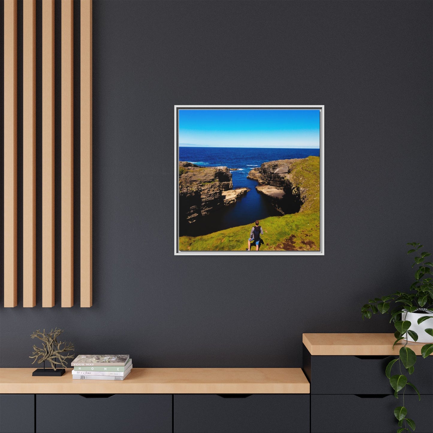 Cliffs Matte Canvas, Framed (Multi-color)