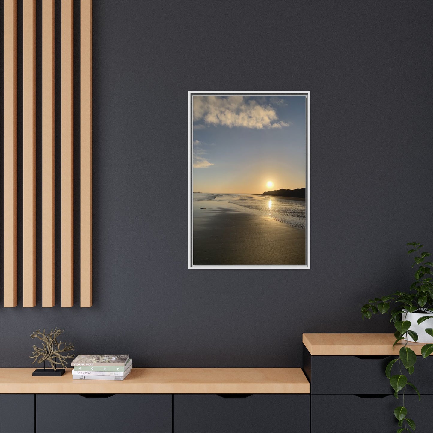 Sunset Matte Canvas, Framed (Multi-color)