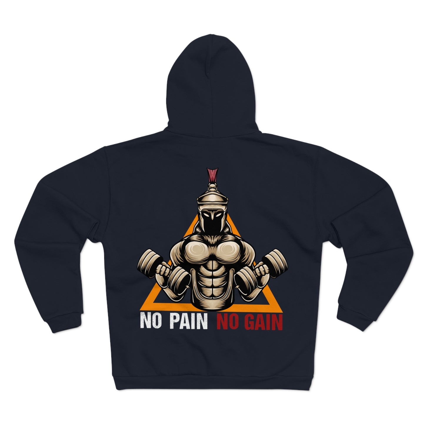 No Pain No Gain Unisex Hooded Zip Sweatshirt - Motivational Gym Apparel