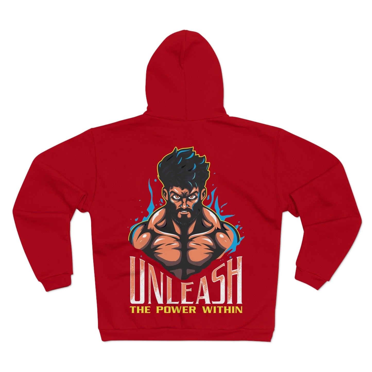 Unisex Hooded Zip Sweatshirt - 'Unleash the Power Within' Graphic Hoodie for Motivation and Inspiration