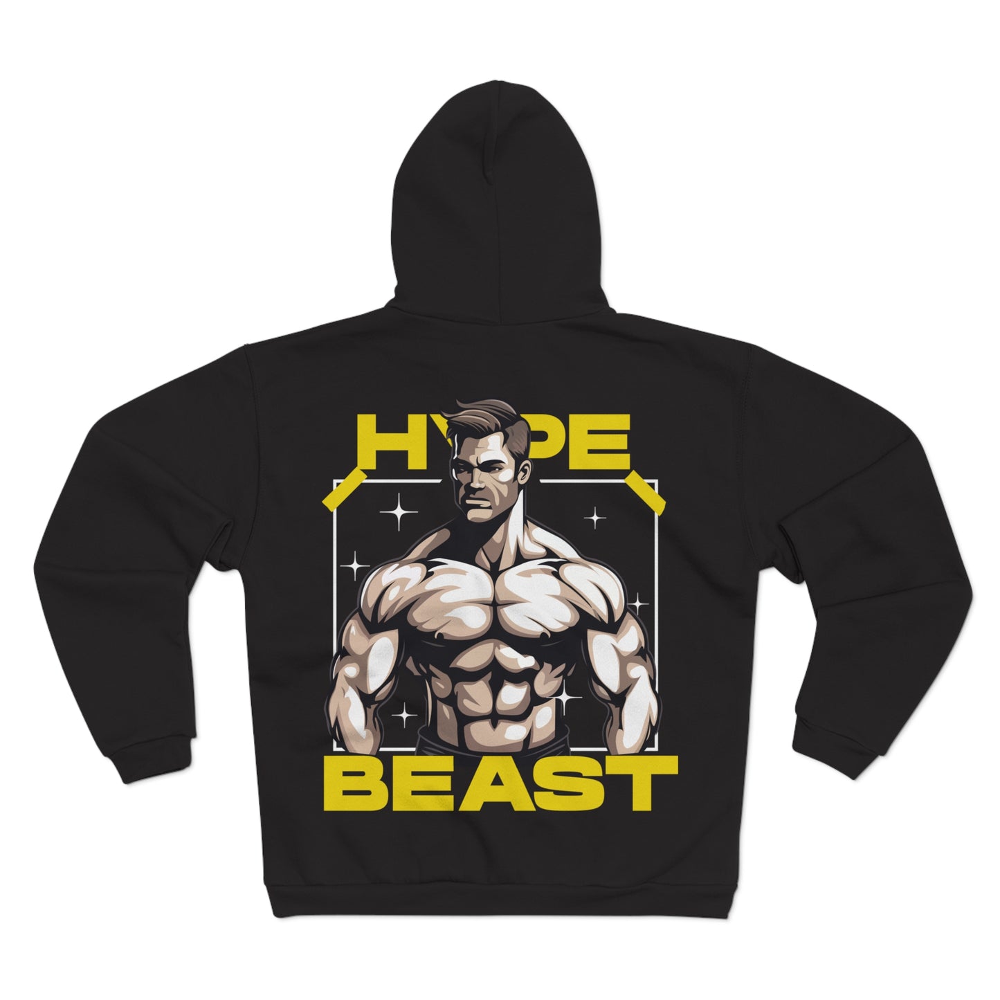 Hype Beast Unisex Hooded Zip Sweatshirt - Bold Graphic Design for Fitness Enthusiasts