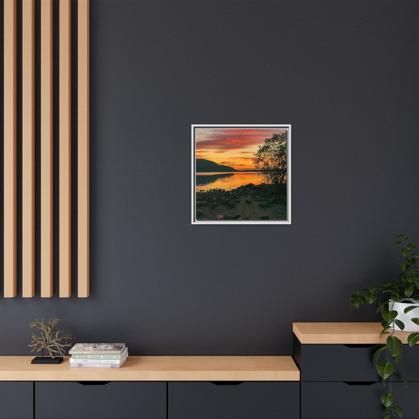Sunset in Kerry Matte Canvas, Framed (Multi-color)