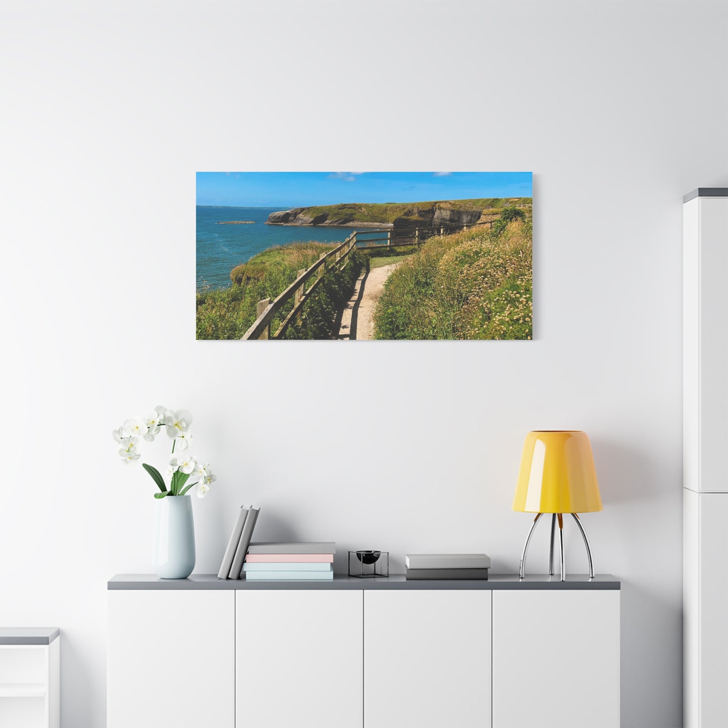Sunny Walk In Ballybunion Matte Canvas, Stretched, 1.25"