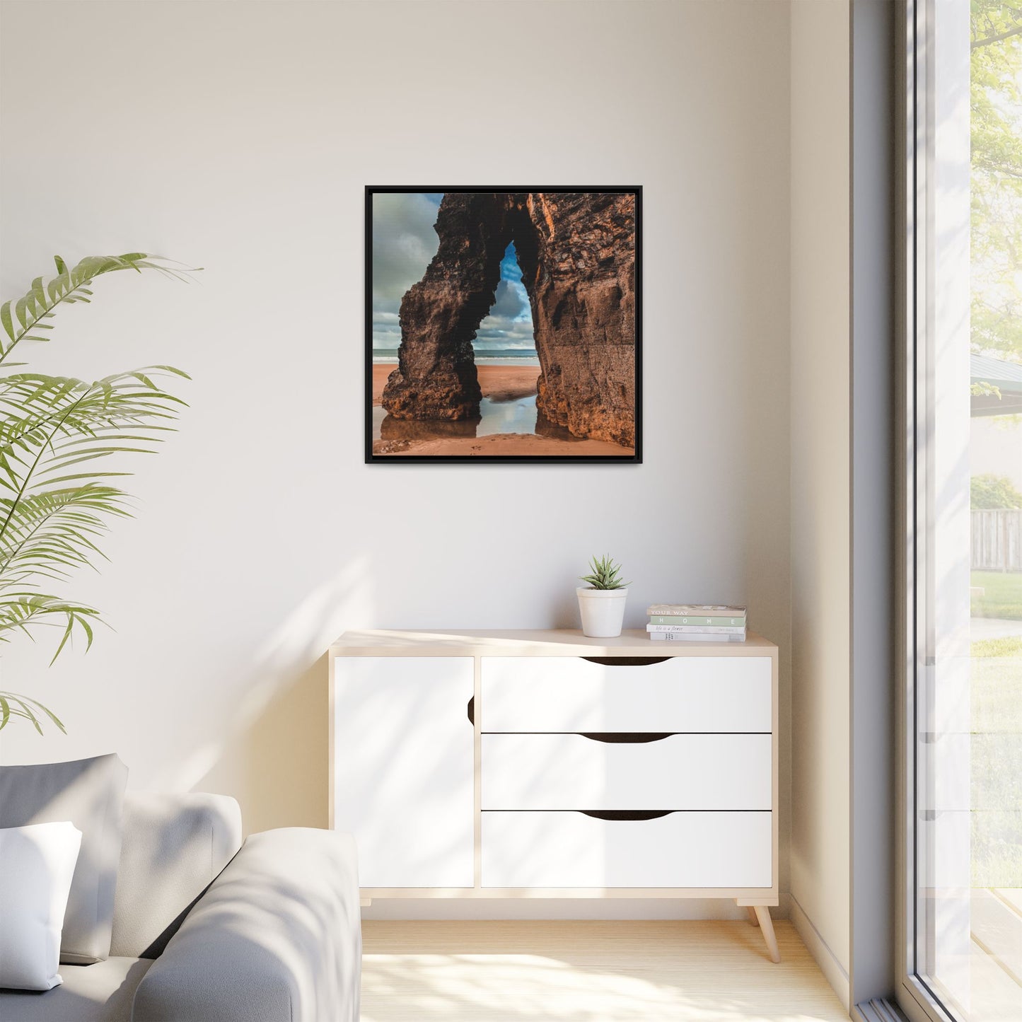 Ballybunion Cliff Matte Canvas, Framed (Multi-color)