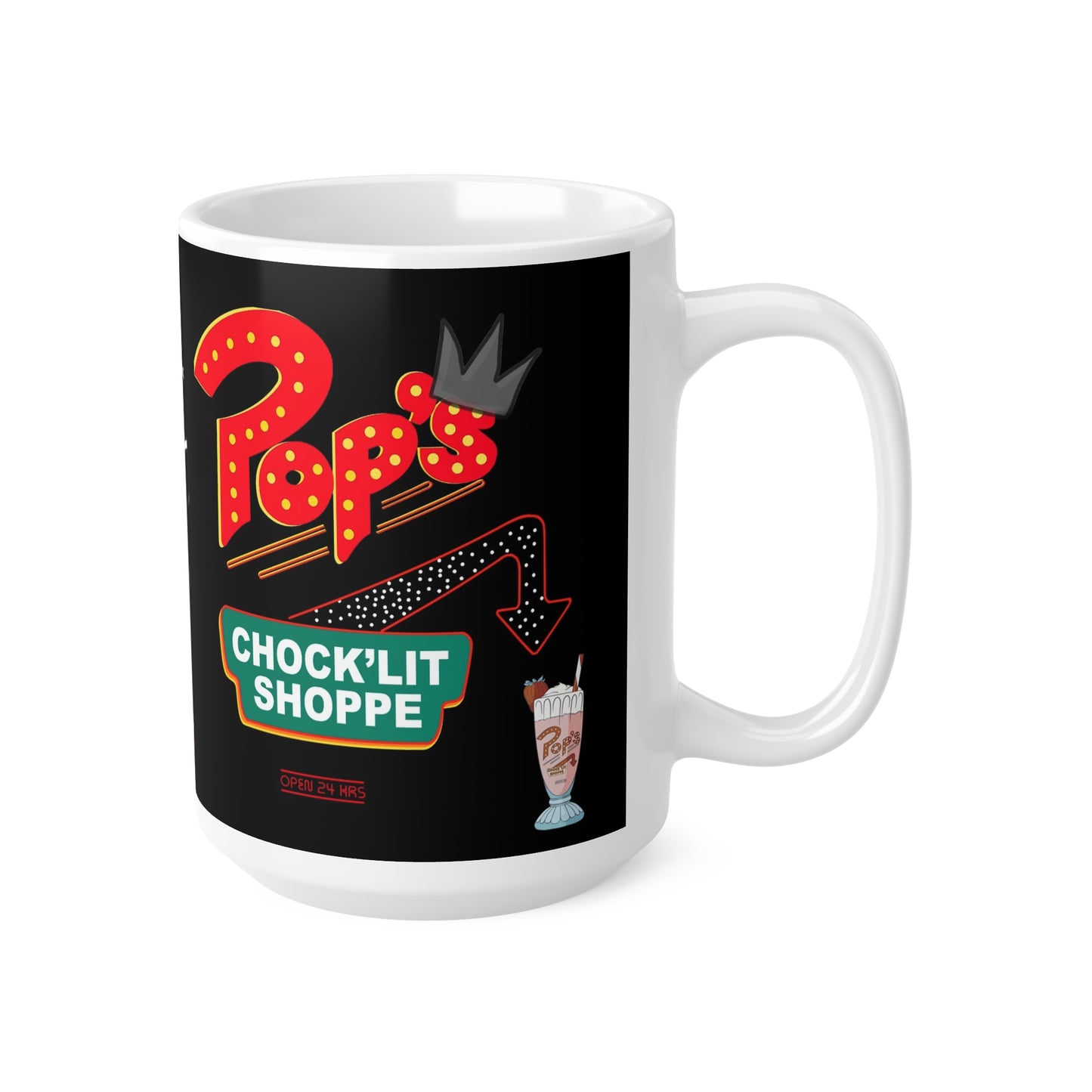 Fun Retro Diner-Inspired Ceramic Coffee Cups - 11oz & 15oz