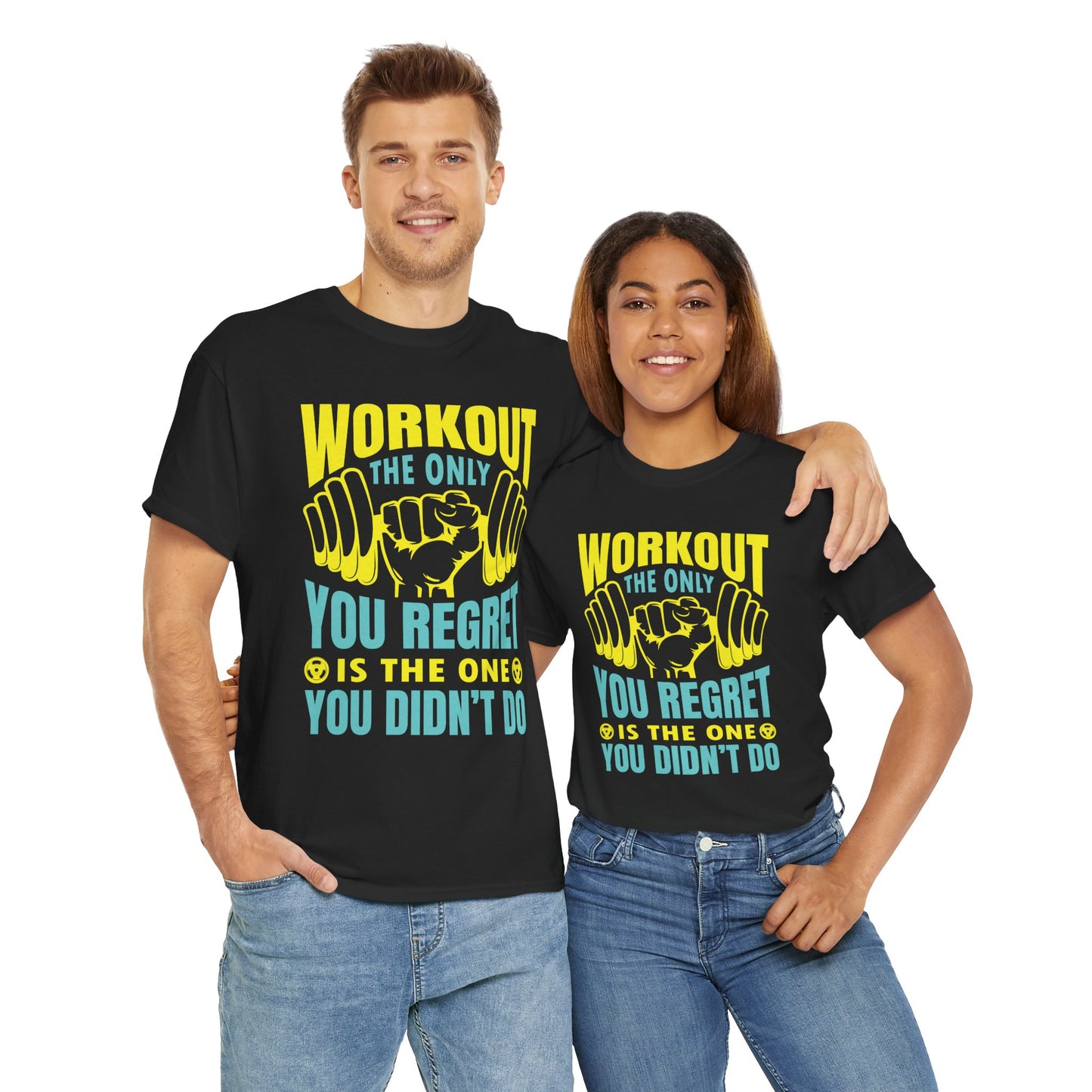 Motivational Gym Tee - "Workout: The Only You Regret Is The One You Didn't Do"