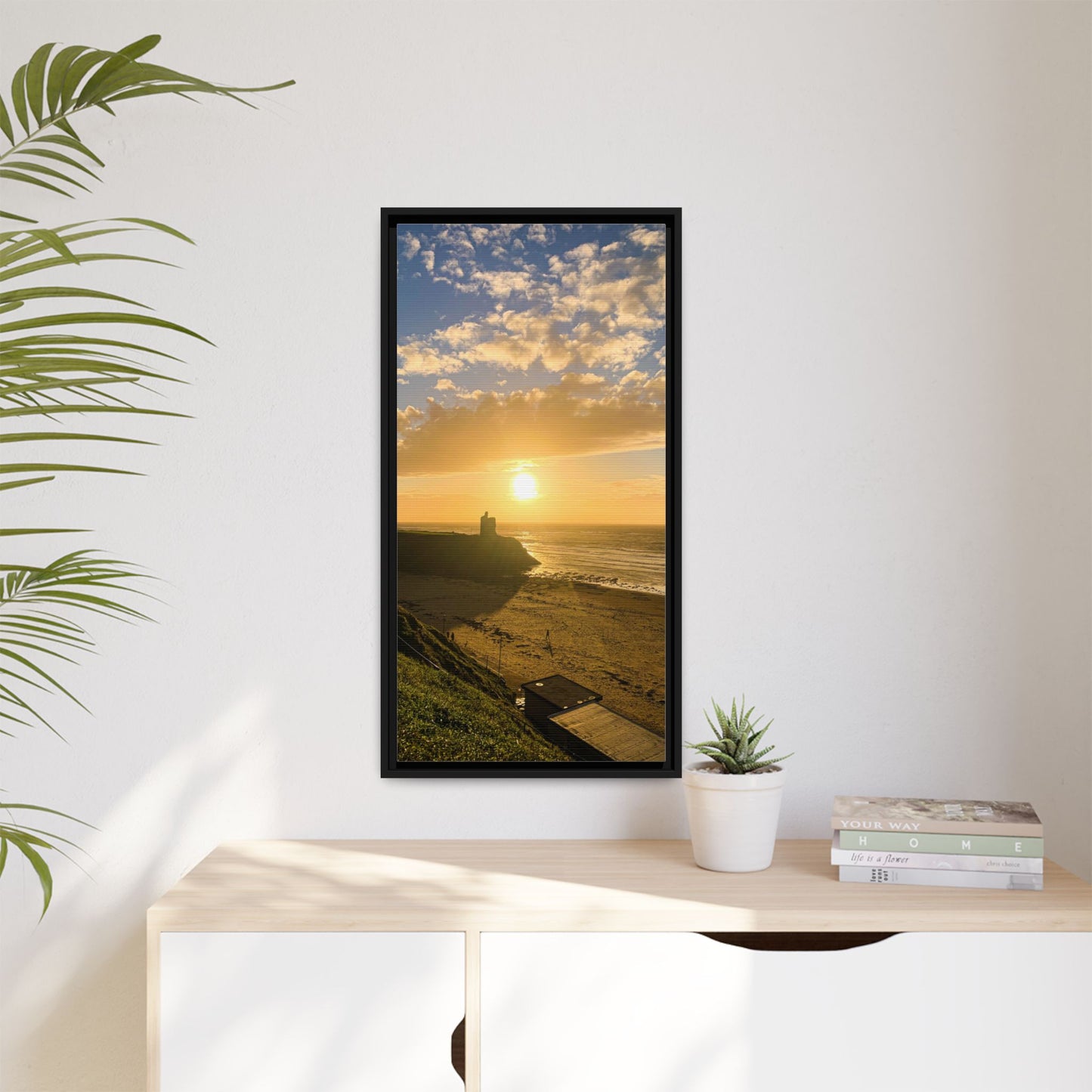 Ballybunion Sunset Castle Matte Canvas, Framed (Multi-color)
