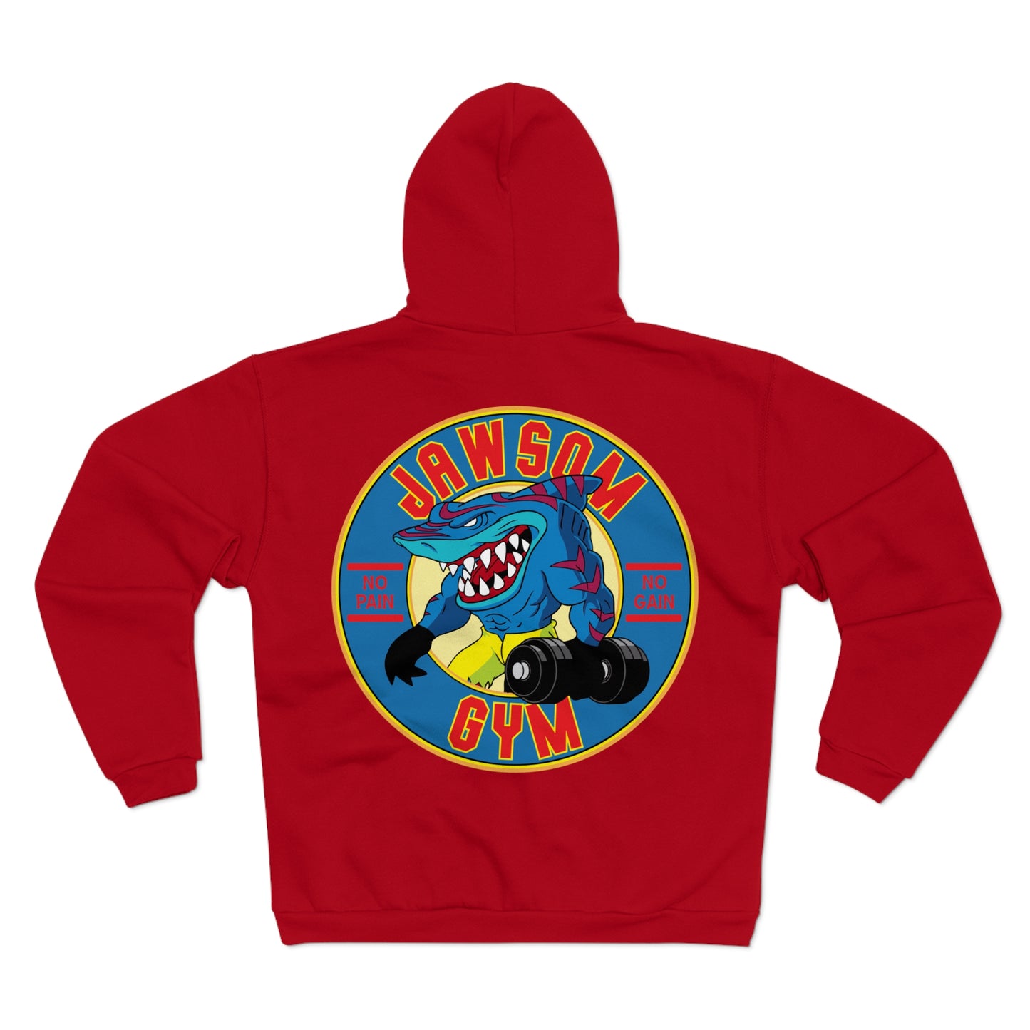 Jawsome Gym Unisex Hooded Zip Sweatshirt - Fun Workout Hoodie for Fitness Enthusiasts