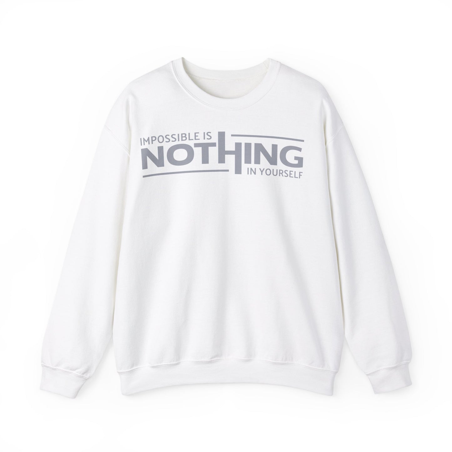 Inspirational Crewneck Sweatshirt - "Impossible is Nothing"