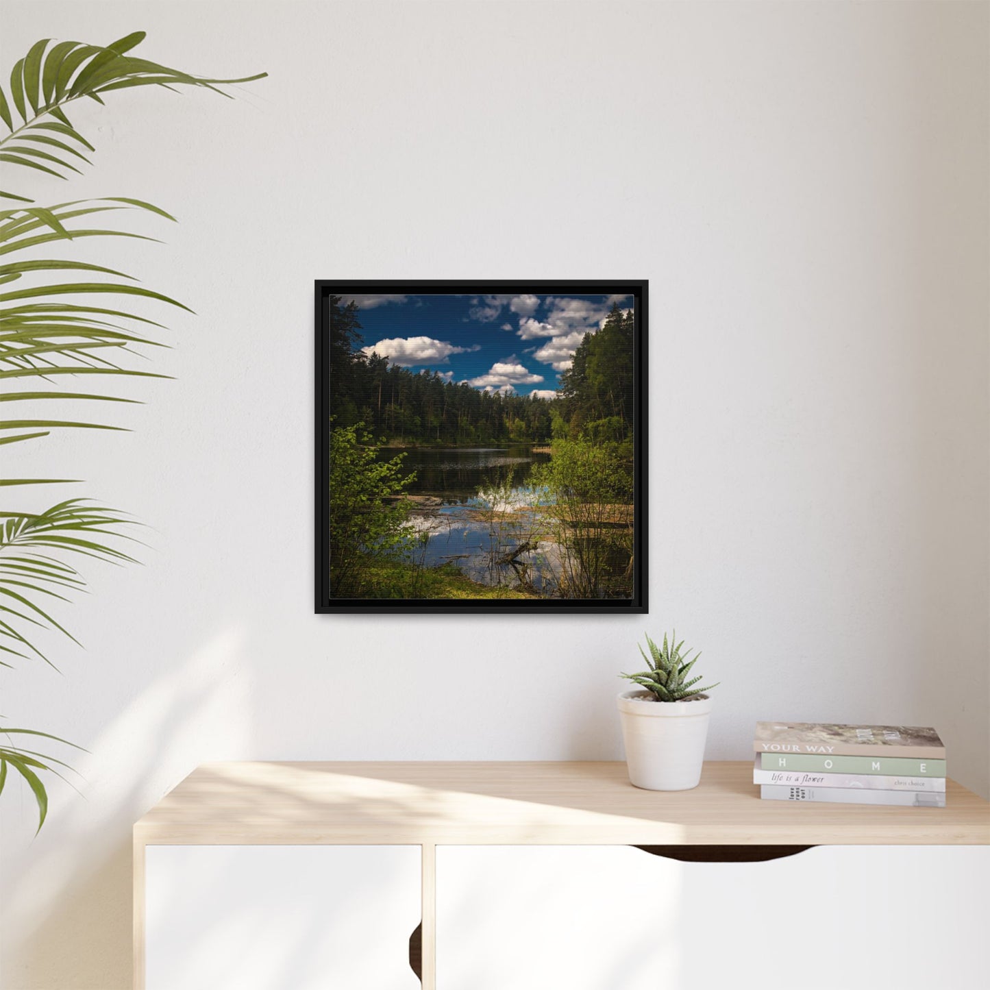 Vilnius Lake Matte Canvas, Framed (Multi-color)