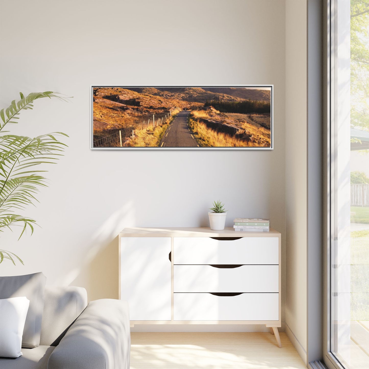 Sunset Road Matte Canvas, Framed (Multi-color)
