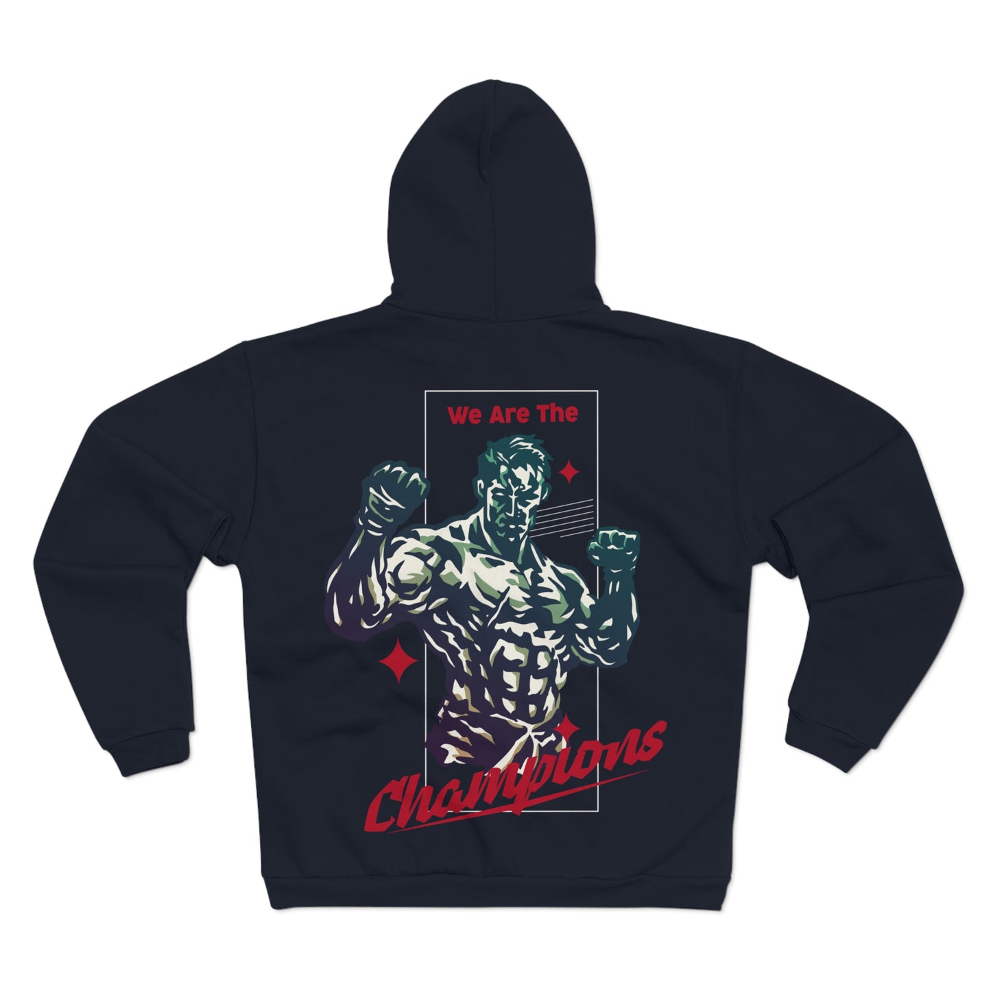 Unisex Hooded Zip Sweatshirt - We Are The Champions Design