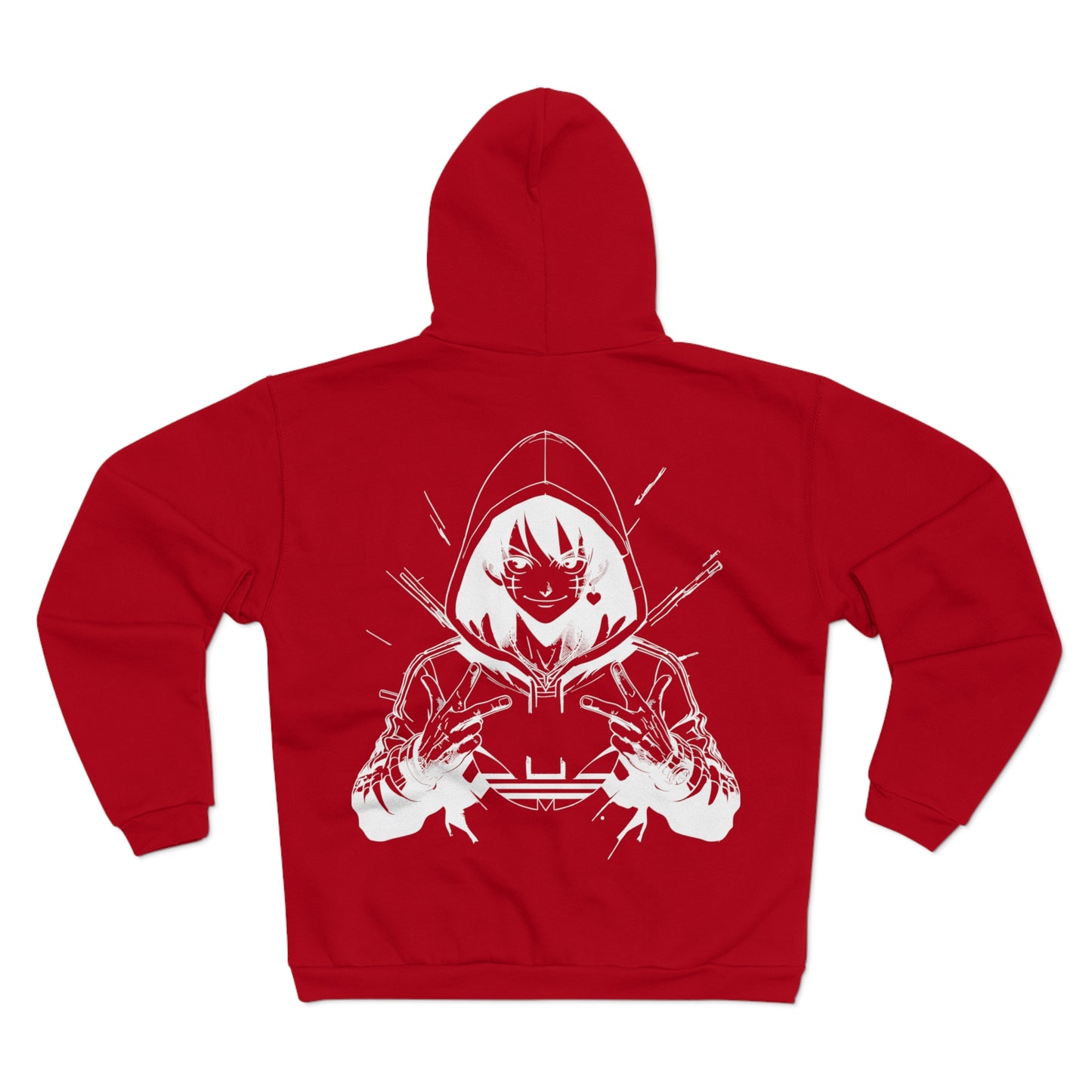 White Graphic Power Unisex Hooded Zip Sweatshirt