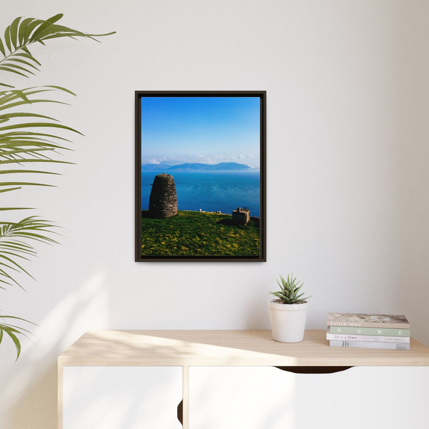 Ask Tower Matte Canvas, Framed (Multi-color)