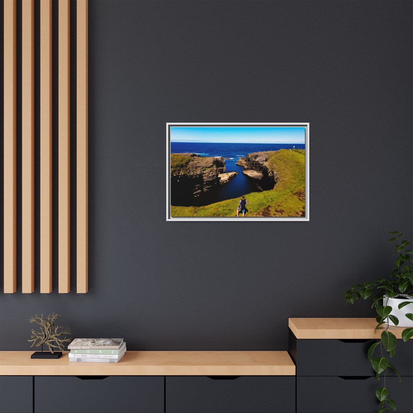 Cliffs Matte Canvas, Framed (Multi-color)