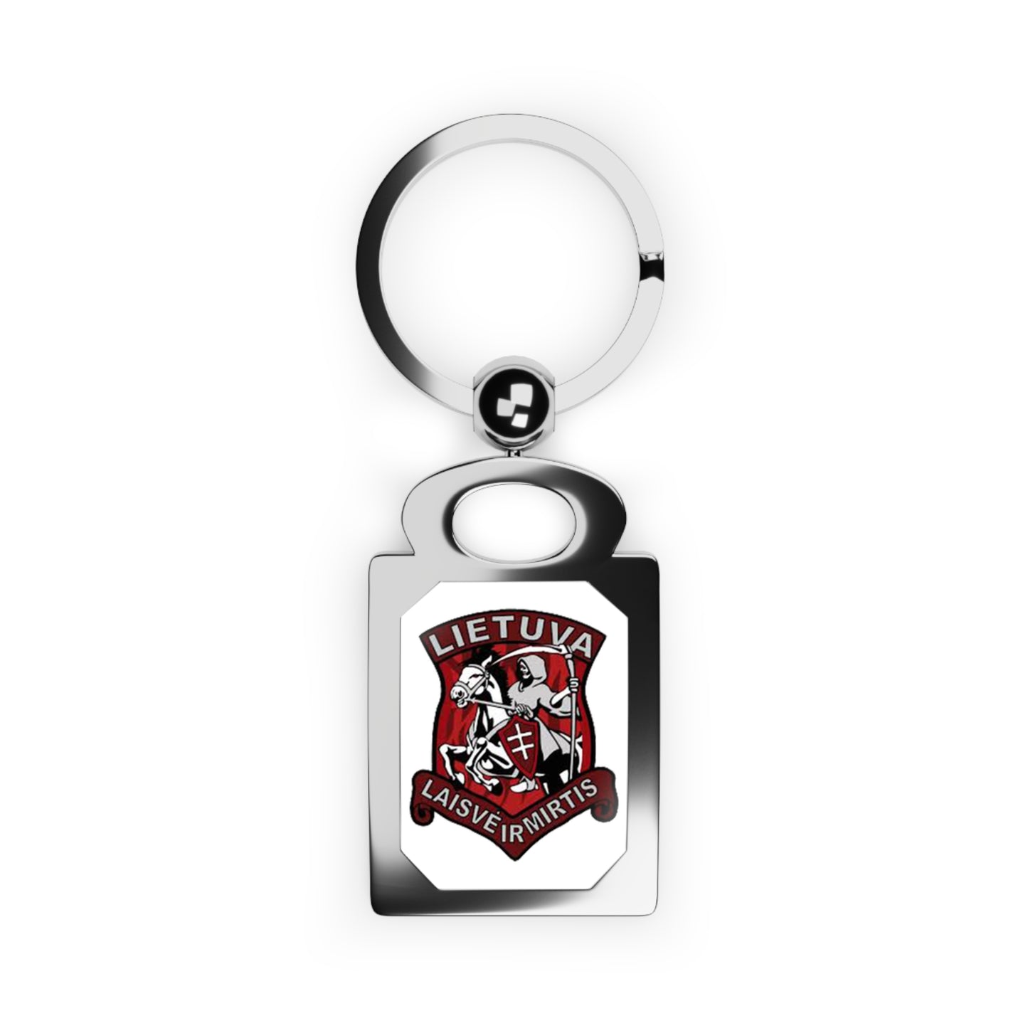 Personalized Rectangle Photo Keyring with Lithuania Design "Laisve ir Mirtis"