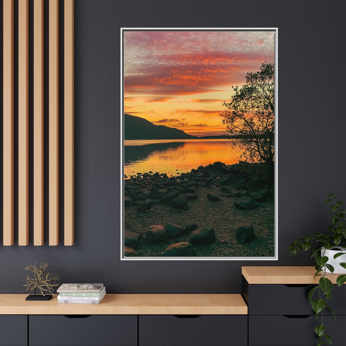Sunset in Kerry Matte Canvas, Framed (Multi-color)